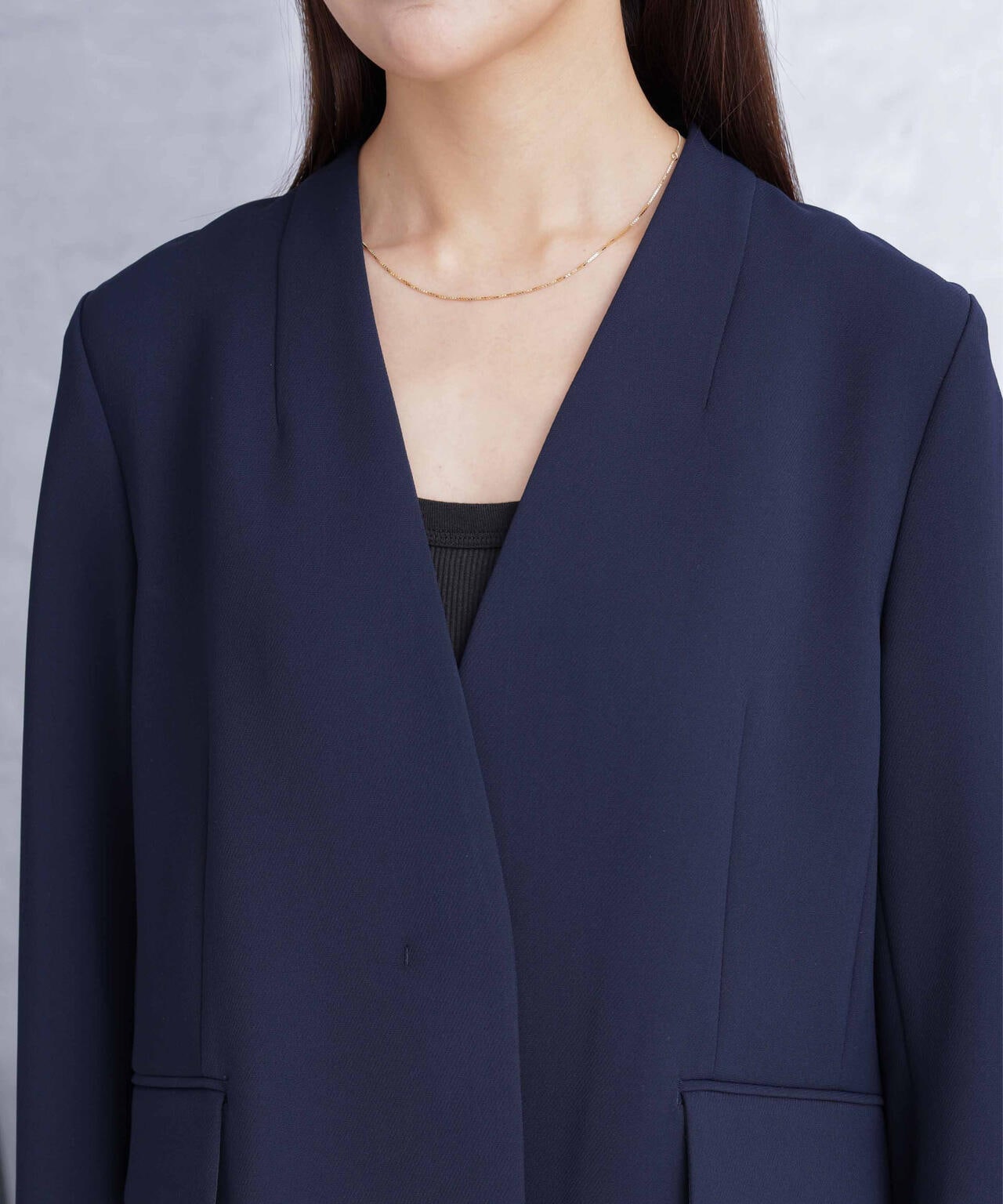 デイリーファンクション ラペルレスジャケット(セットアップ可) 6694116302