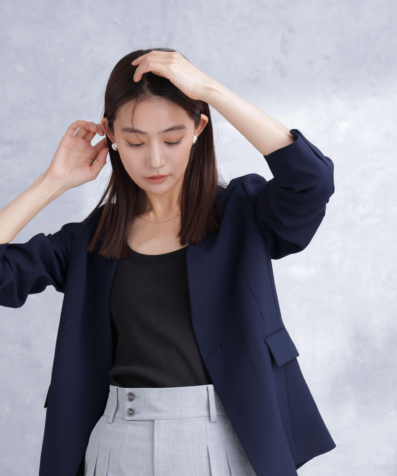 デイリーファンクション ラペルレスジャケット(セットアップ可) 6694116302