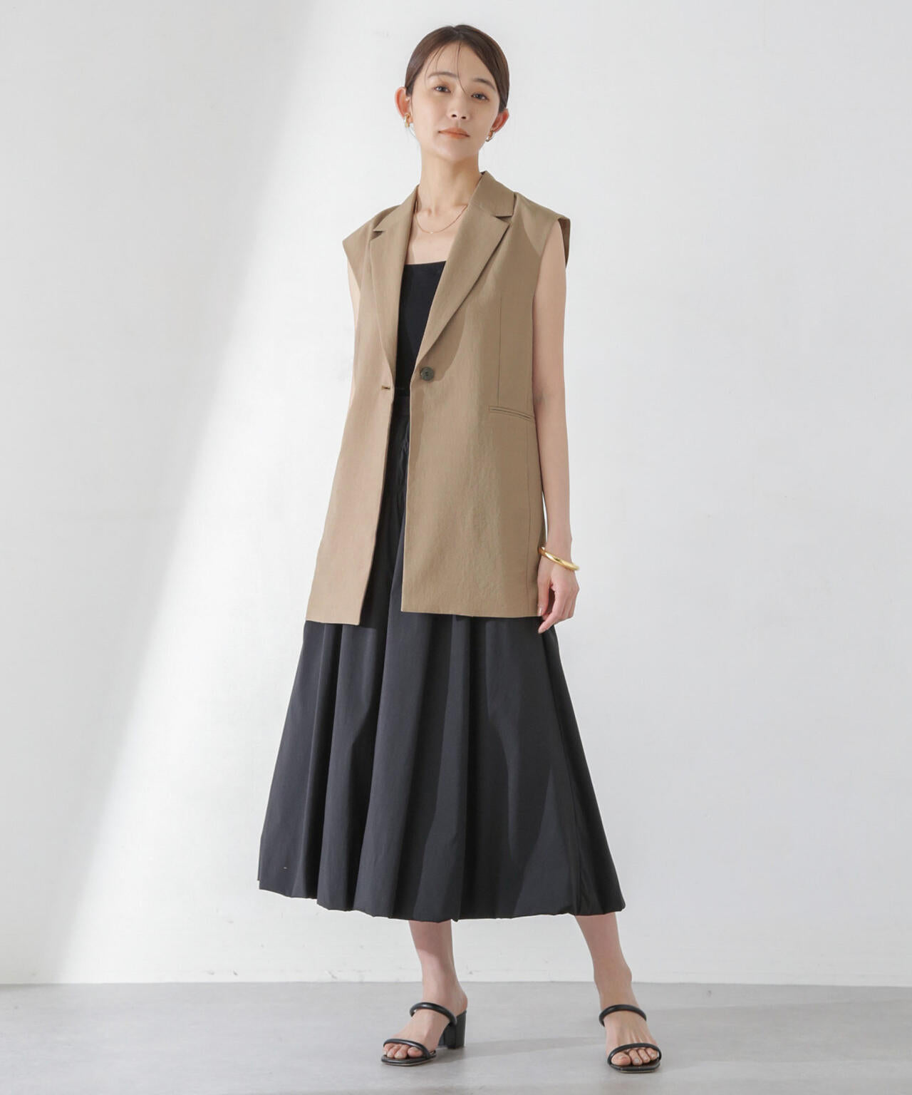 <洗濯機使用可><ノンアイロン>メランジドライ テーラードジレ(セットアップ可) 6694116308