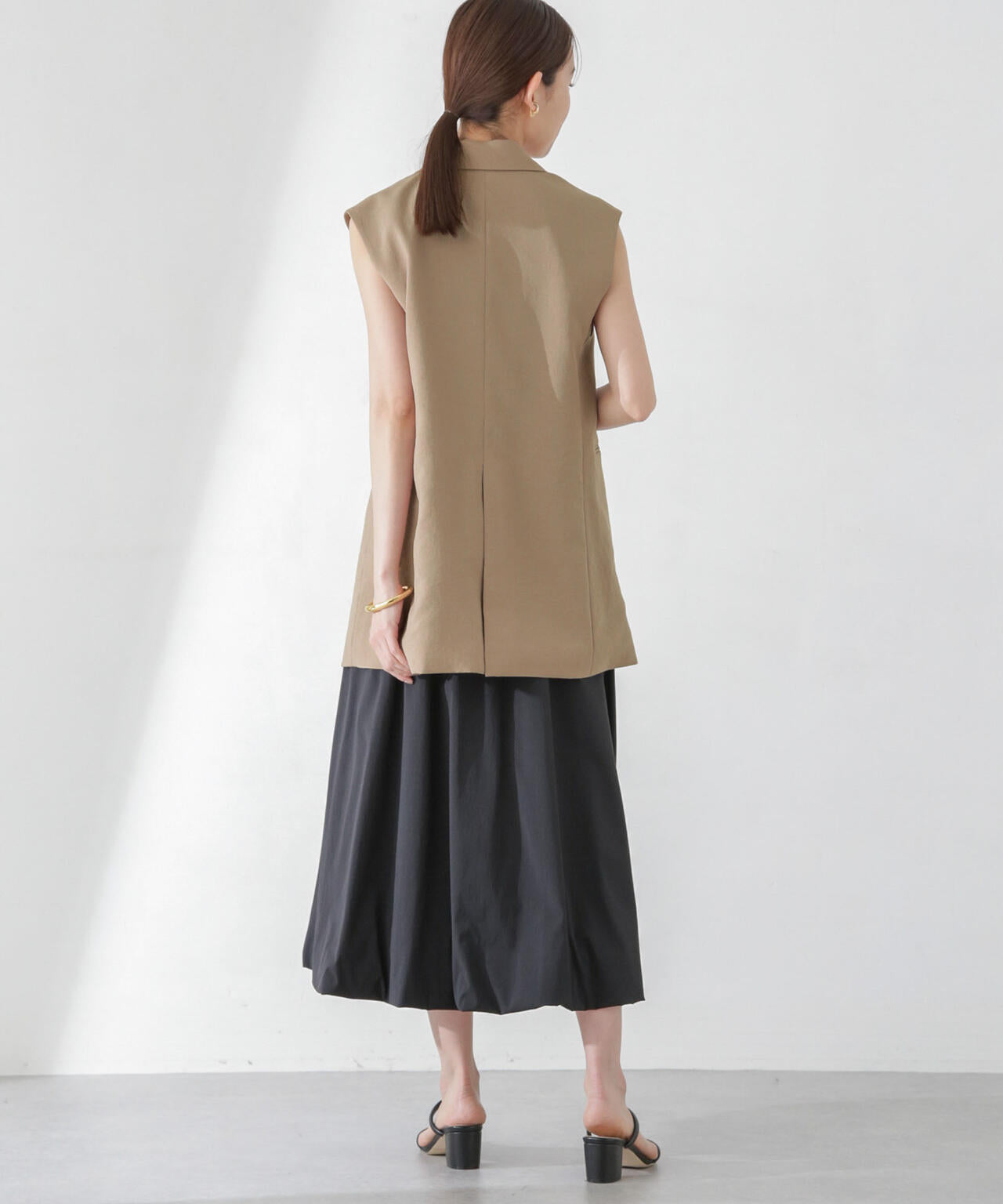 <洗濯機使用可><ノンアイロン>メランジドライ テーラードジレ(セットアップ可) 6694116308