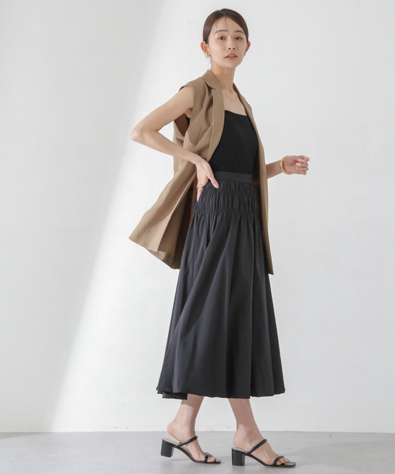 <洗濯機使用可><ノンアイロン>メランジドライ テーラードジレ(セットアップ可) 6694116308