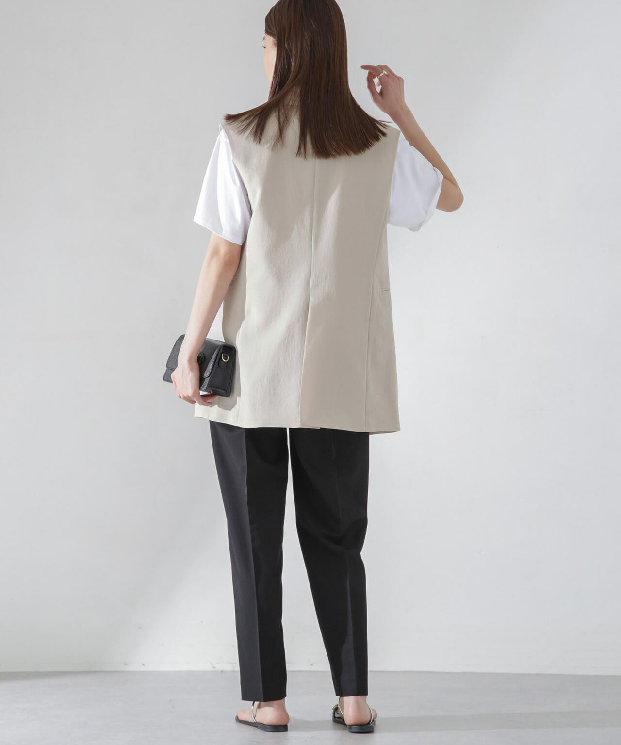 <洗濯機使用可><ノンアイロン>メランジドライ テーラードジレ(セットアップ可) 6694116308