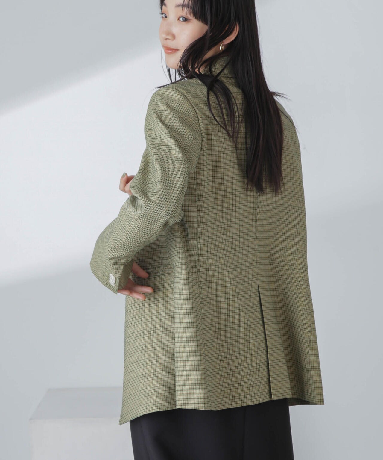 ツイルチェック ダブルブレストジャケット 6694116310