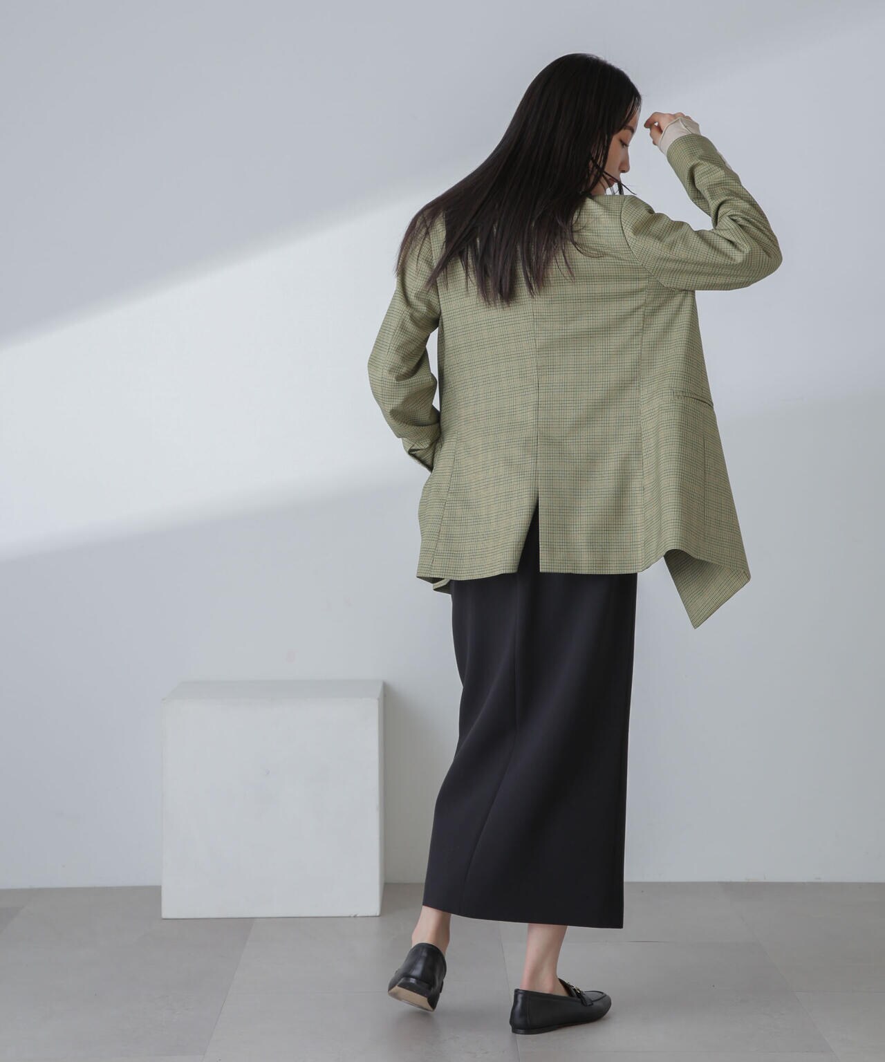 ツイルチェック ダブルブレストジャケット 6694116310