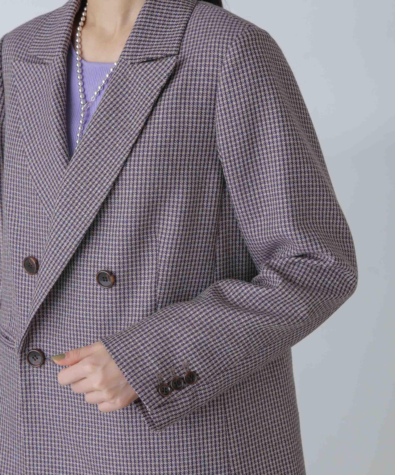 ツイルチェック ダブルブレストジャケット 6694116310