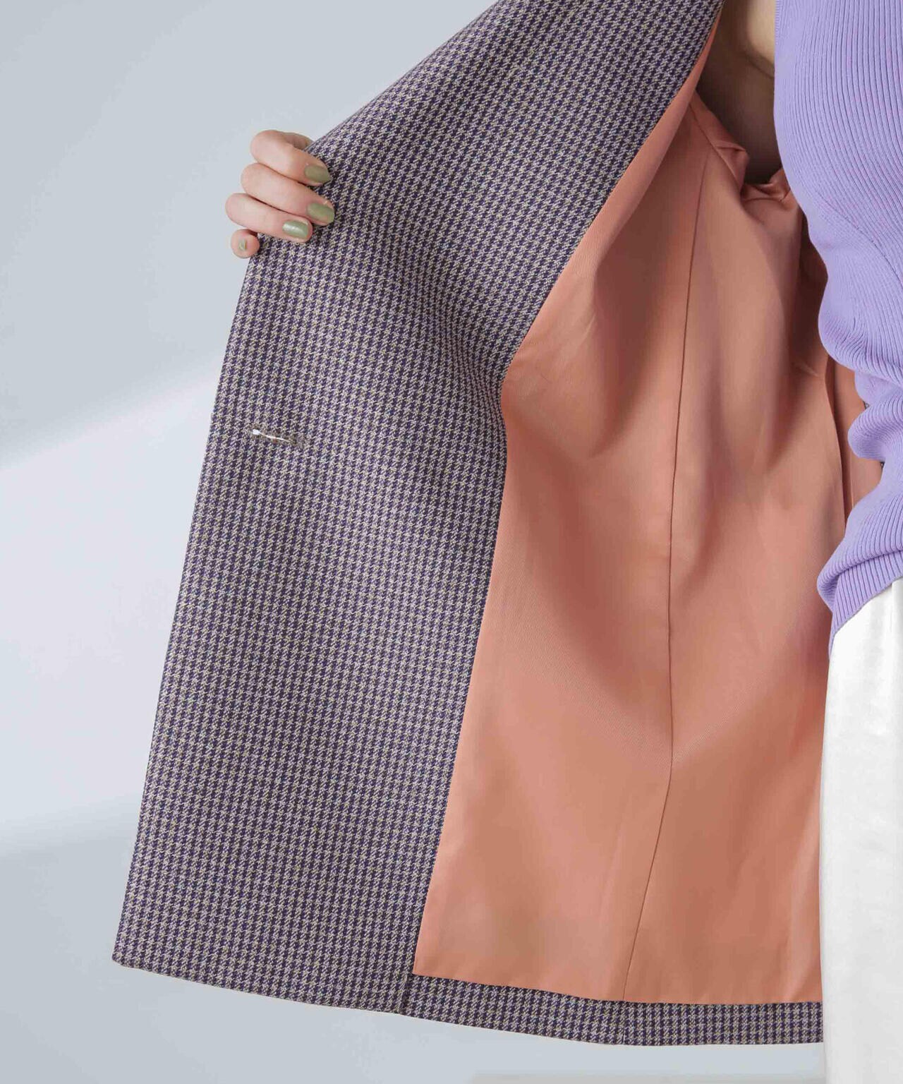 ツイルチェック ダブルブレストジャケット 6694116310