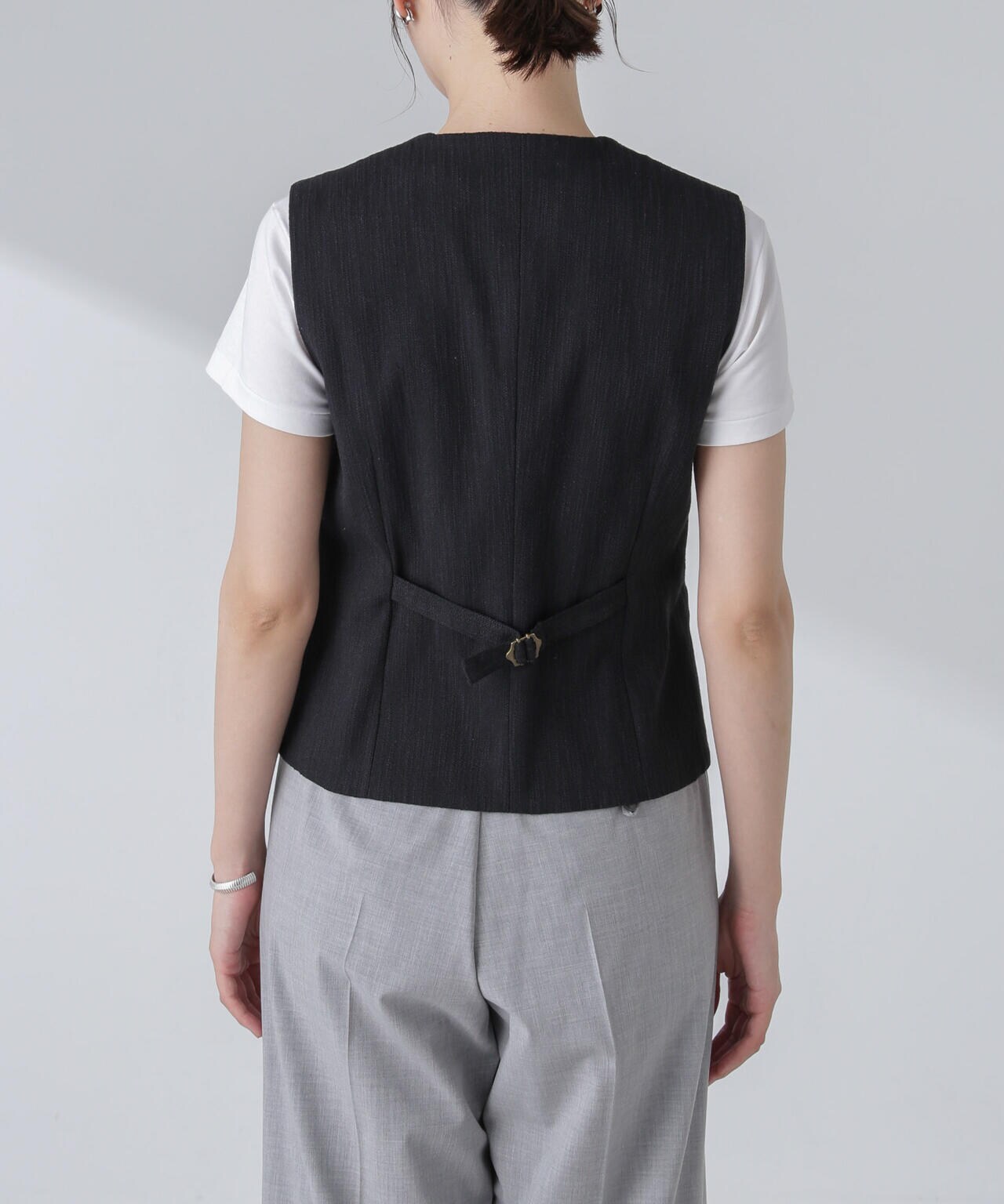 スラブメランジコンパクトジレ(セットアップ可) 6694116313