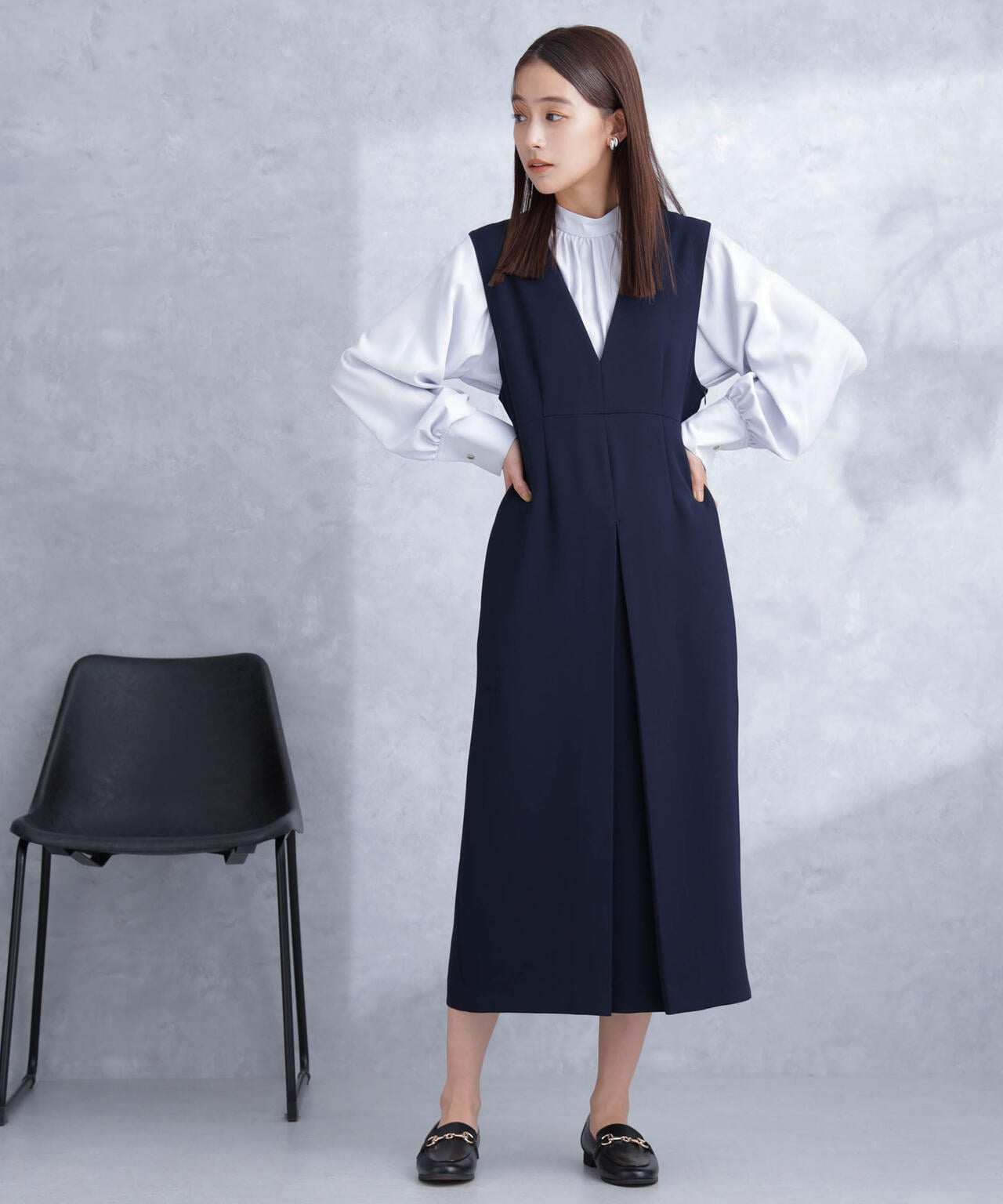 デイリーファンクション Vネックタックワンピース 6694119300