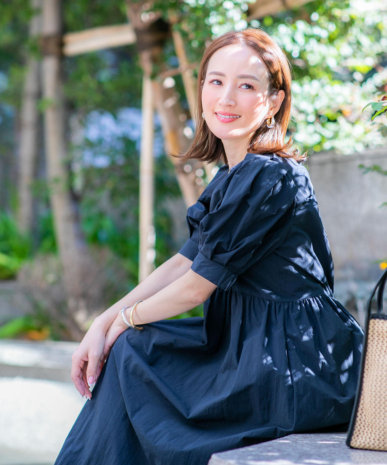 「星玲奈×NANO universe」タックスリーブタスランマキシワンピース 6694119312