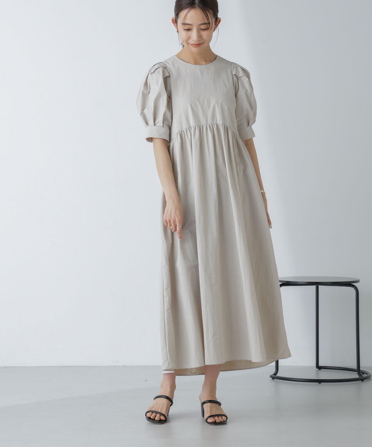 「星玲奈×NANO universe」タックスリーブタスランマキシワンピース 6694119312