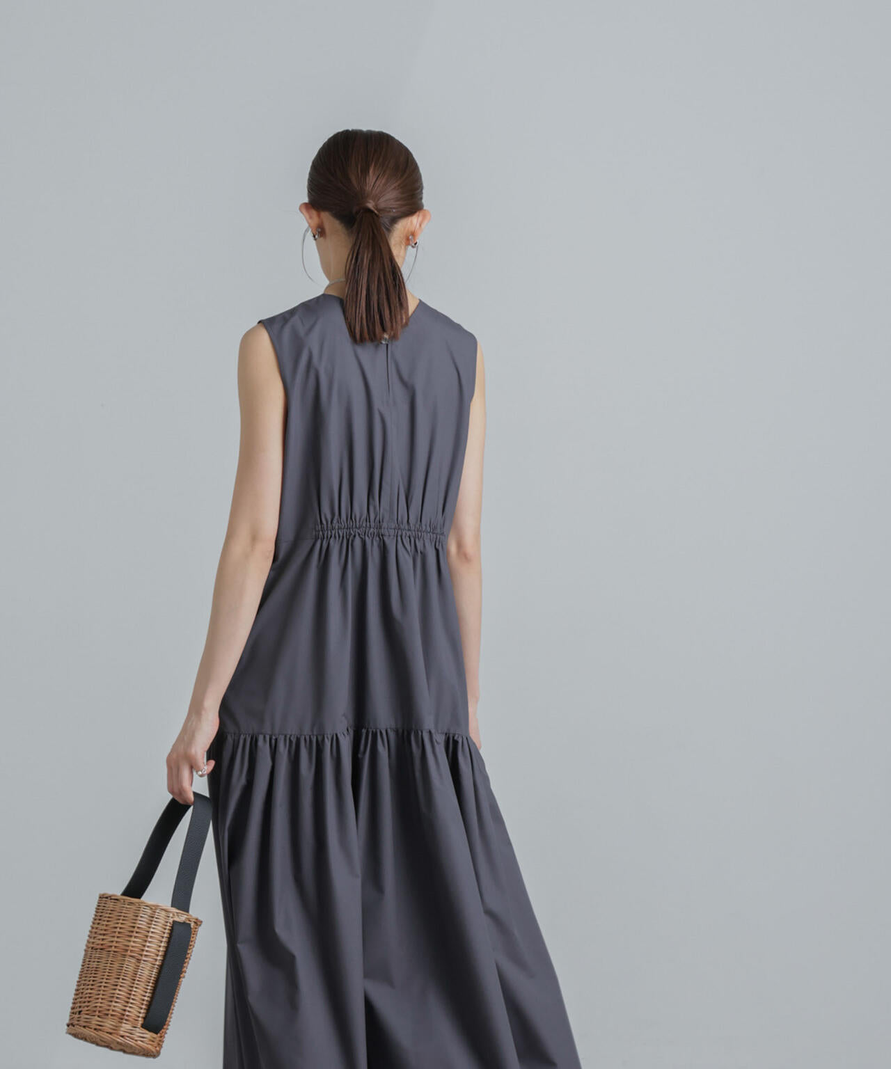 <撥水機能><ウォッシャブル>MINOTECH(R)シャーリングティアードワンピース 6694119323