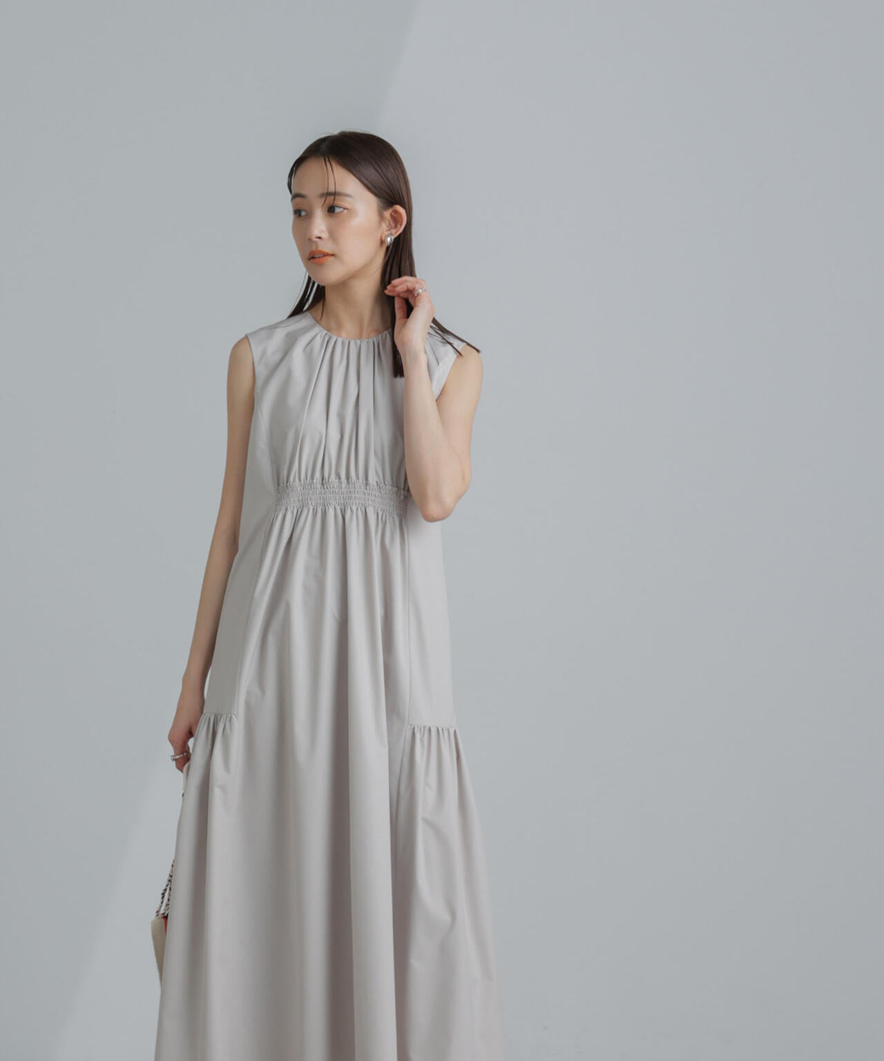 <撥水機能><ウォッシャブル>MINOTECH(R)シャーリングティアードワンピース 6694119323