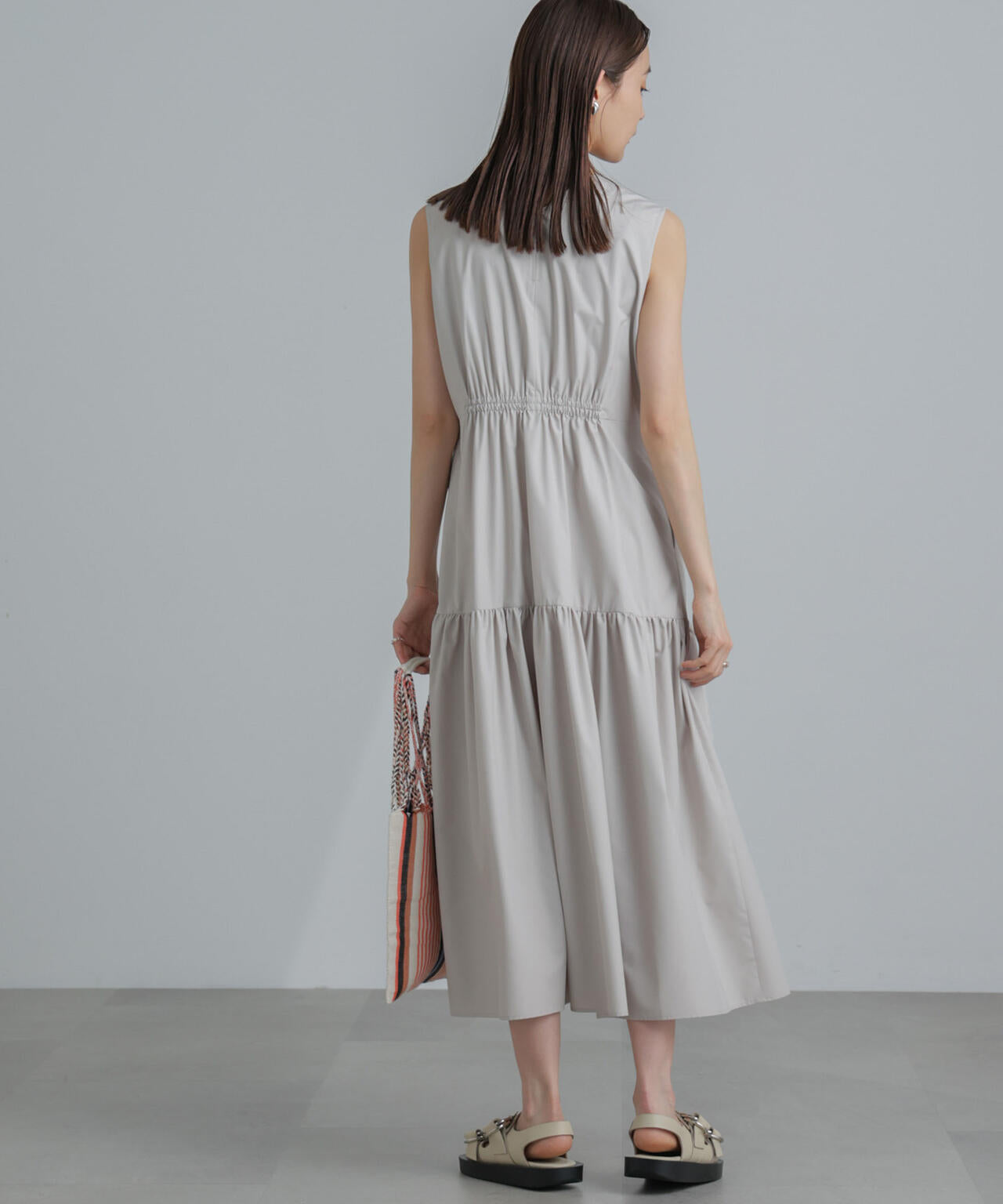 <撥水機能><ウォッシャブル>MINOTECH(R)シャーリングティアードワンピース 6694119323