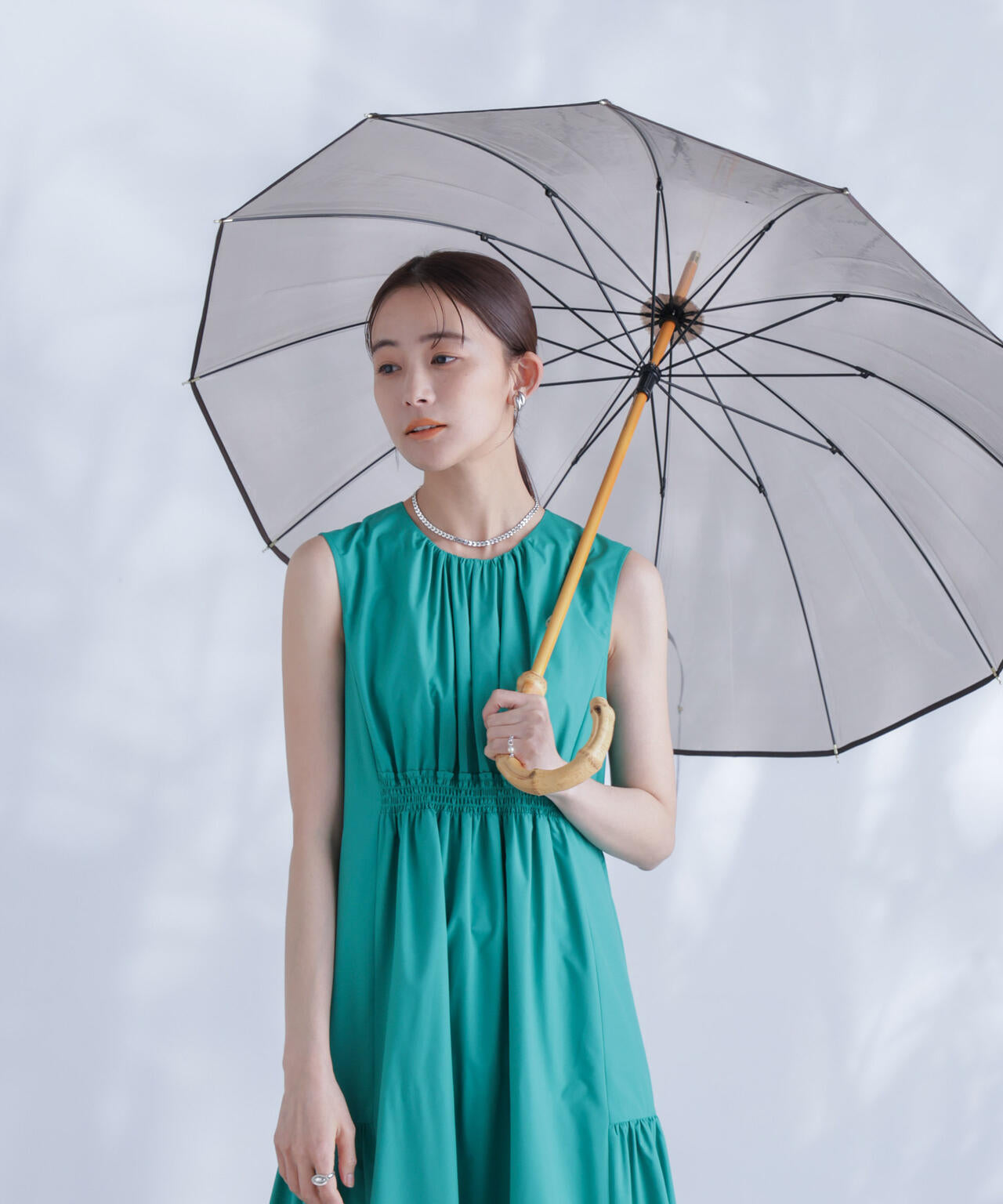 <撥水機能><ウォッシャブル>MINOTECH(R)シャーリングティアードワンピース 6694119323