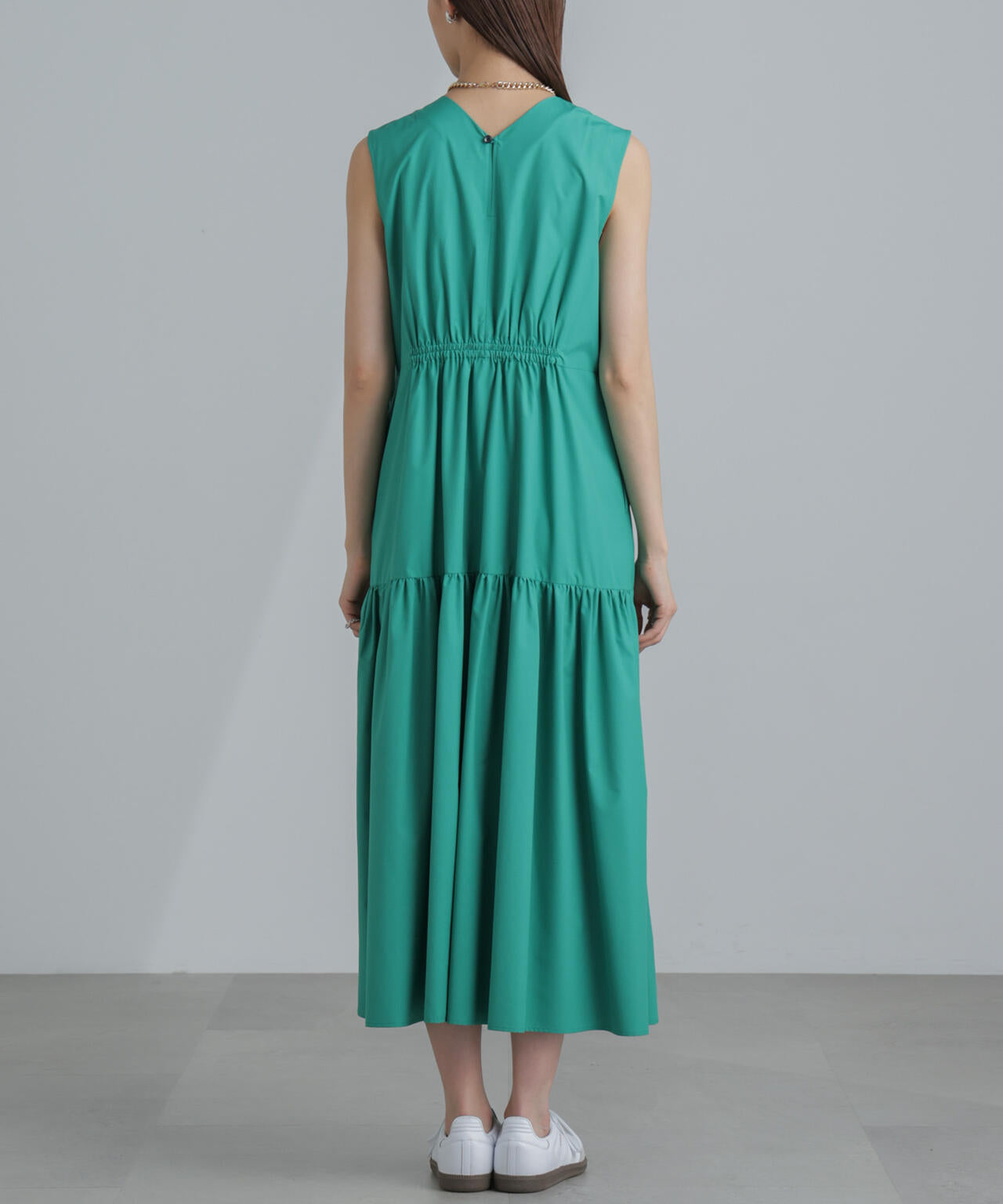 <撥水機能><ウォッシャブル>MINOTECH(R)シャーリングティアードワンピース 6694119323