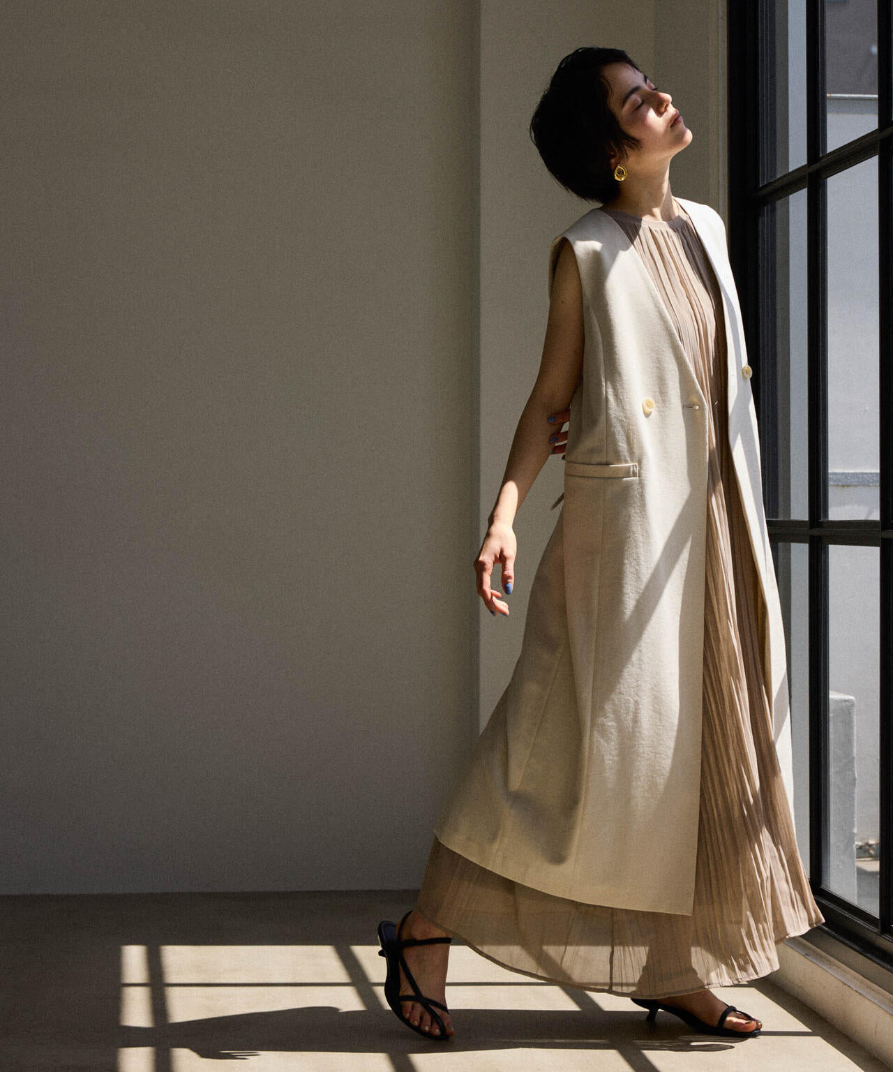 ジョーゼットプリーツ×カットソードッキングワンピース 6694119325