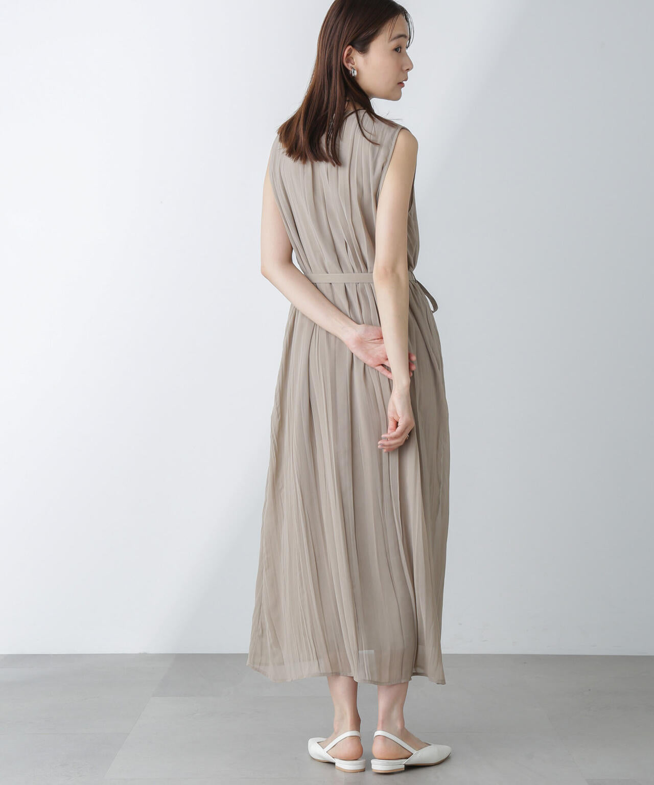 ジョーゼットプリーツ×カットソードッキングワンピース 6694119325