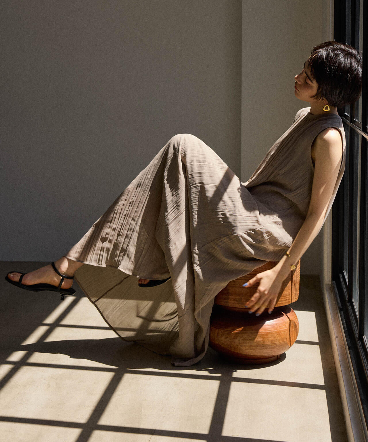 ジョーゼットプリーツ×カットソードッキングワンピース 6694119325