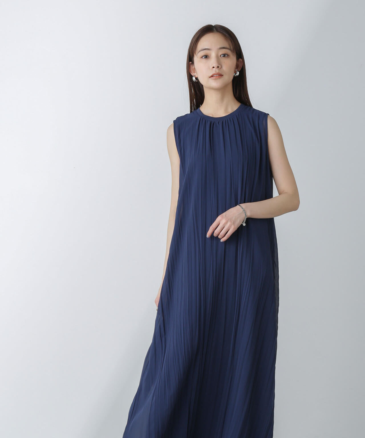 ジョーゼットプリーツ×カットソードッキングワンピース 6694119325