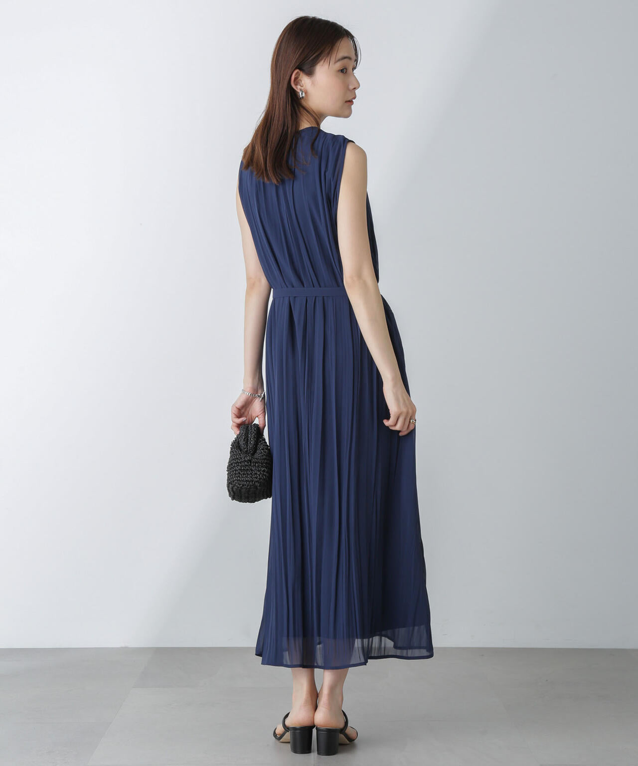 ジョーゼットプリーツ×カットソードッキングワンピース 6694119325