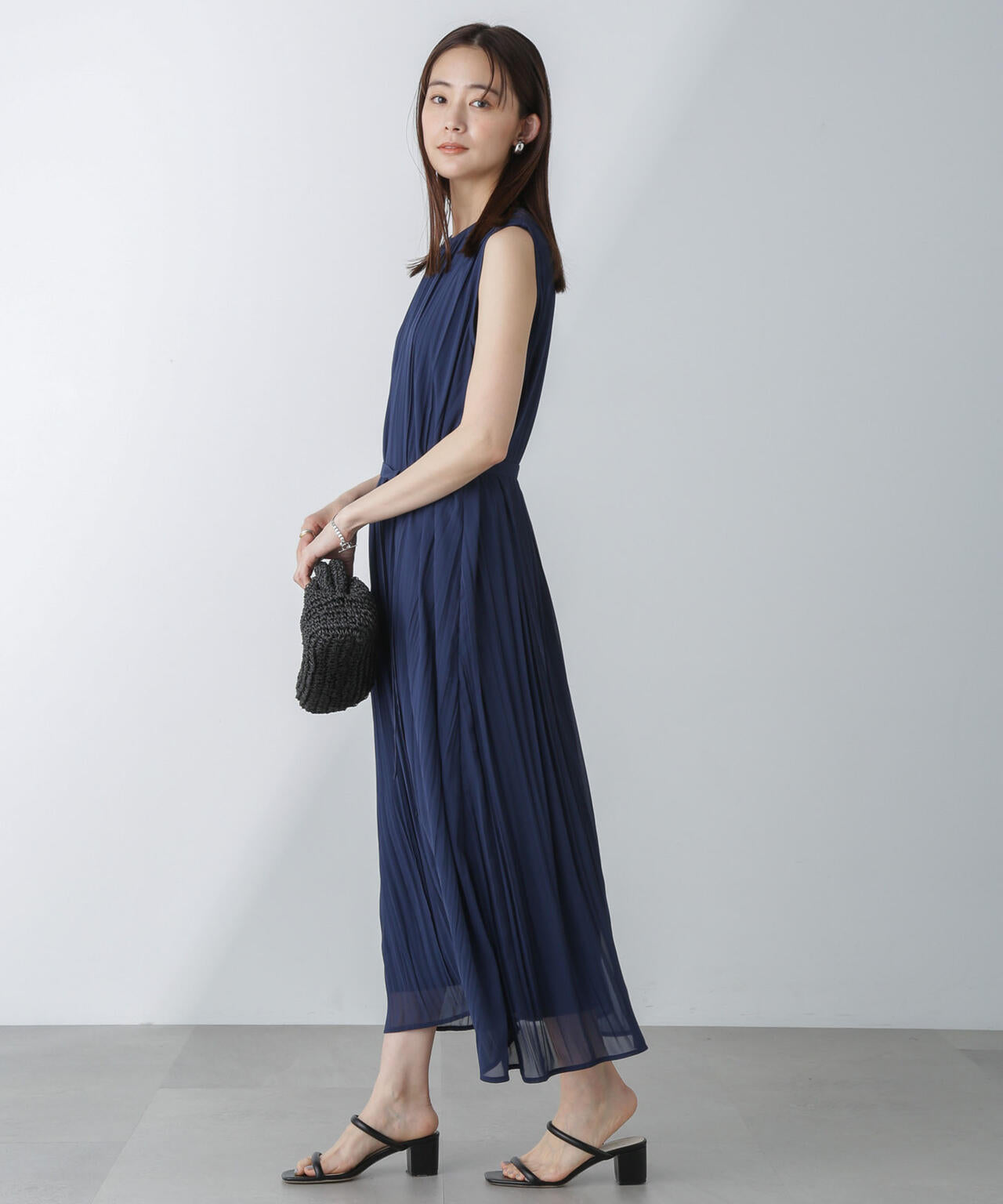 ジョーゼットプリーツ×カットソードッキングワンピース 6694119325