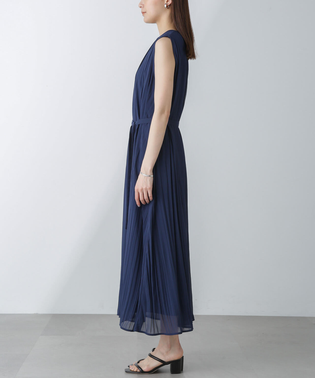 ジョーゼットプリーツ×カットソードッキングワンピース 6694119325