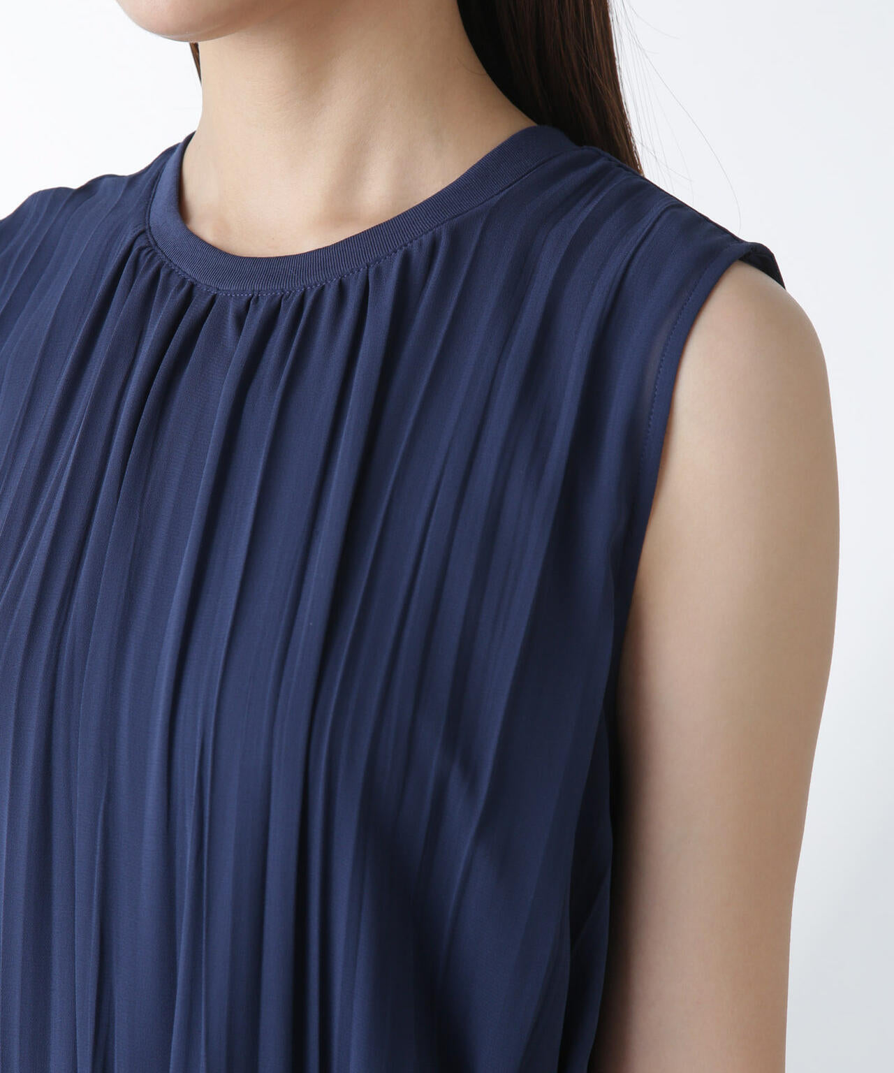 ジョーゼットプリーツ×カットソードッキングワンピース 6694119325