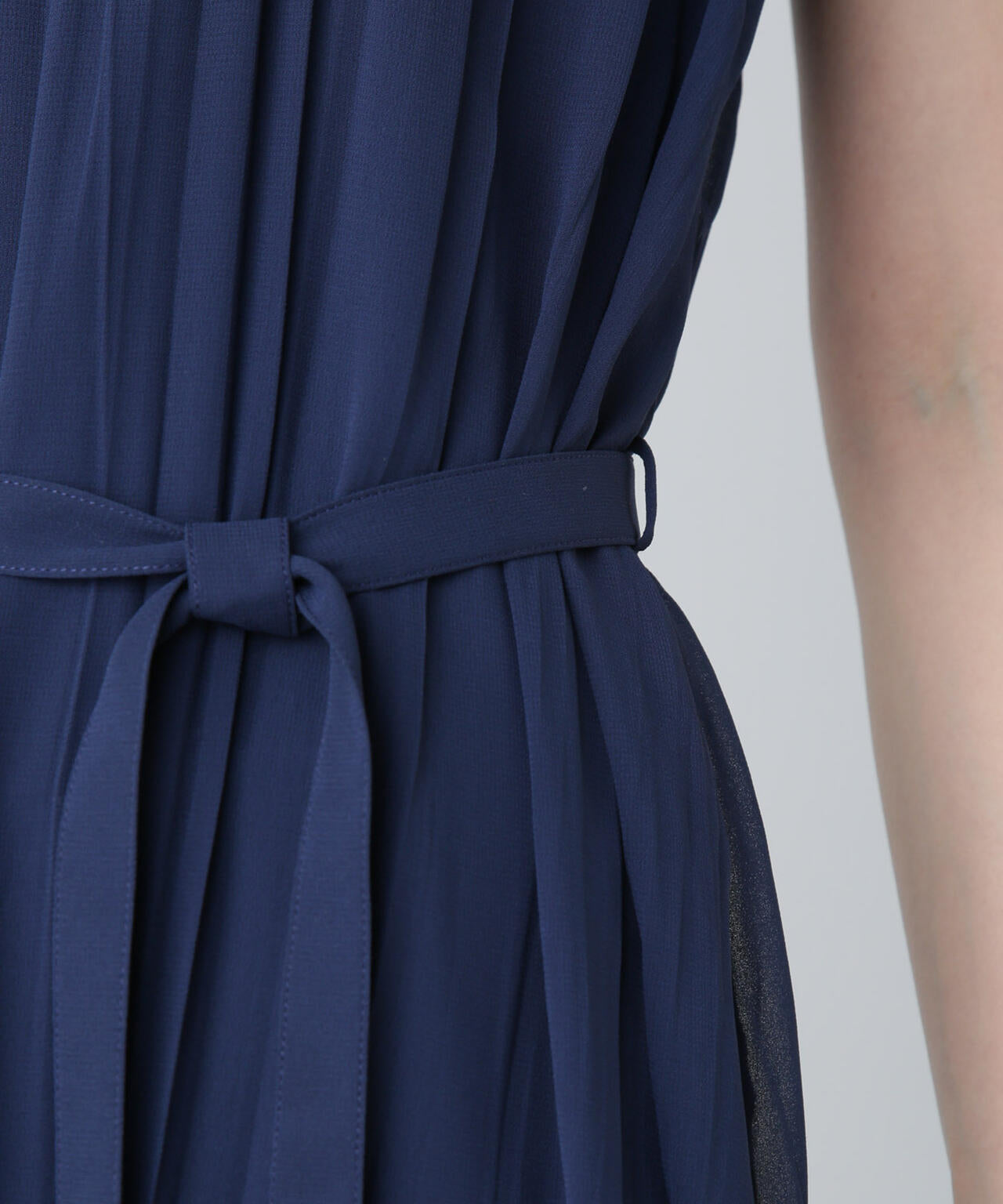 ジョーゼットプリーツ×カットソードッキングワンピース 6694119325