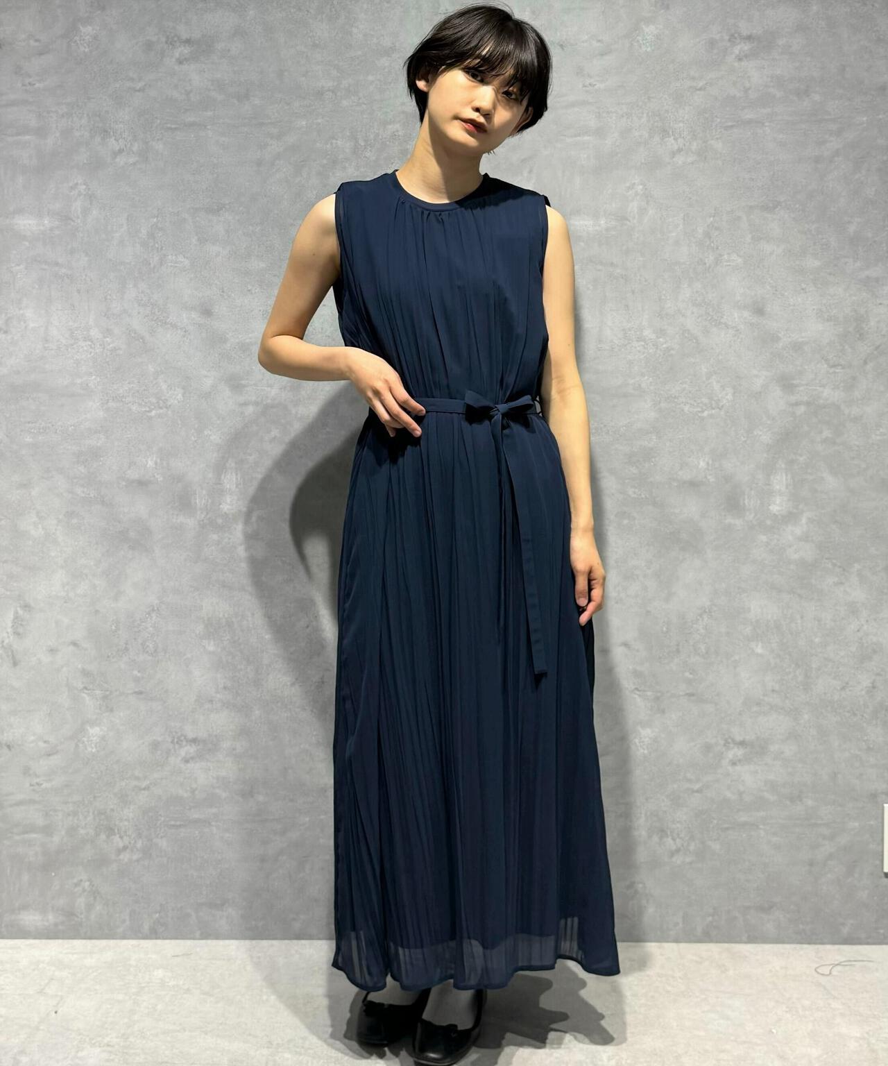 ジョーゼットプリーツ×カットソードッキングワンピース 6694119325