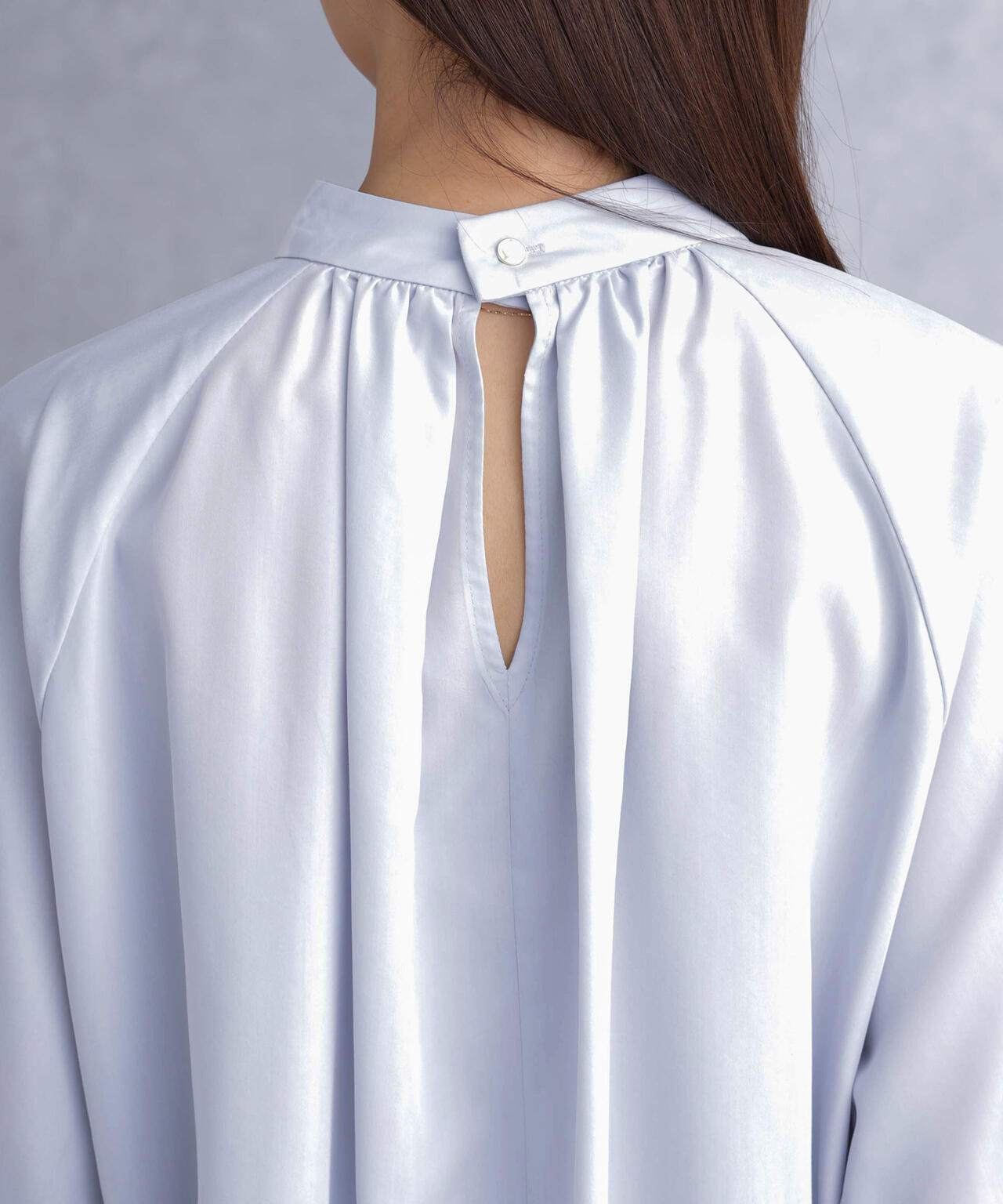 モダールピーチスタンドギャザーブラウス 6694120301