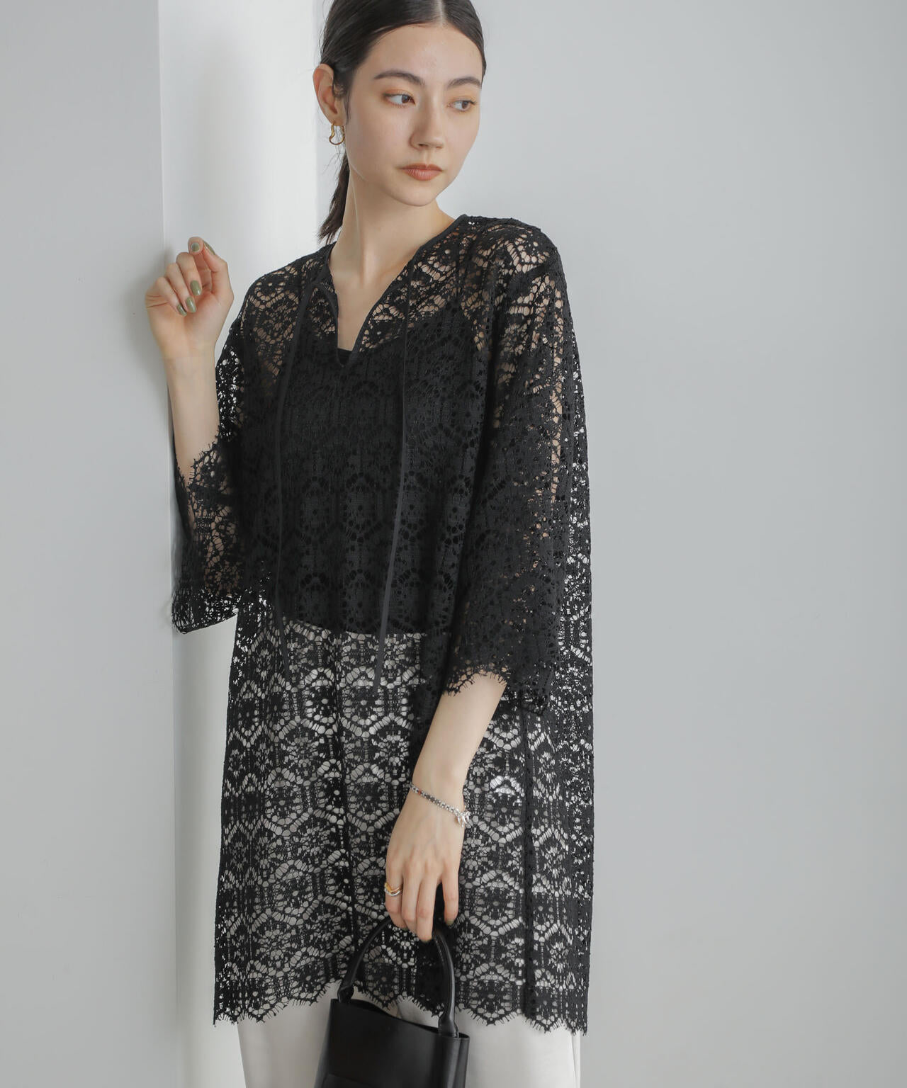 クロシェタイルレースチュニックブラウス(セットアップ可) 6694120302