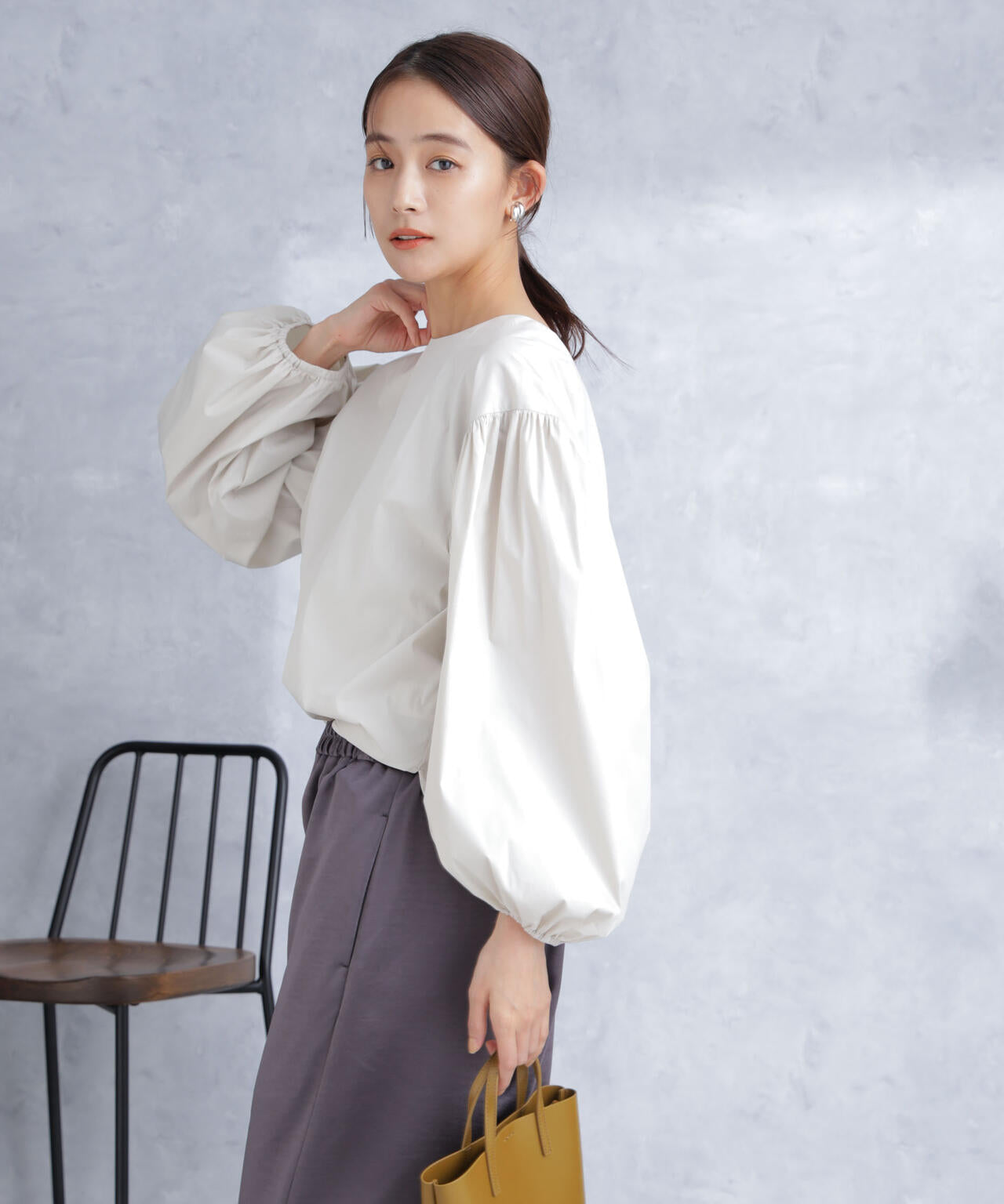 ボリュームスリーブタフタブラウス(セットアップ可) 6694120304