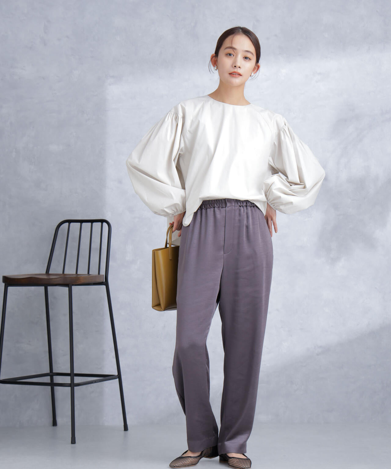 ボリュームスリーブタフタブラウス(セットアップ可) 6694120304