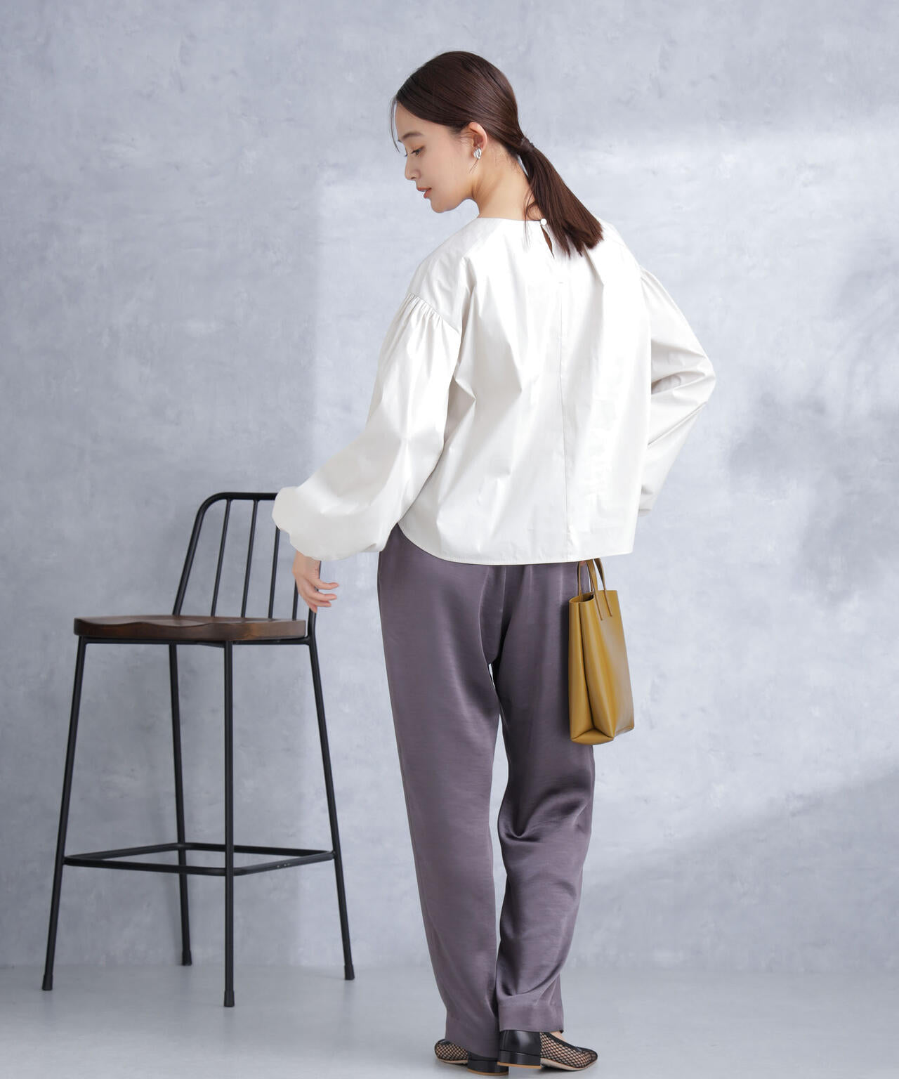 ボリュームスリーブタフタブラウス(セットアップ可) 6694120304