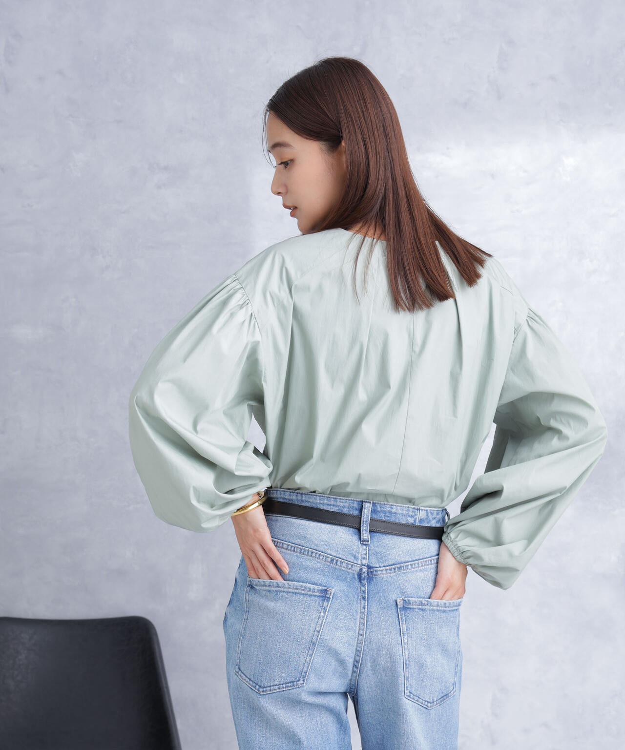 ボリュームスリーブタフタブラウス(セットアップ可) 6694120304