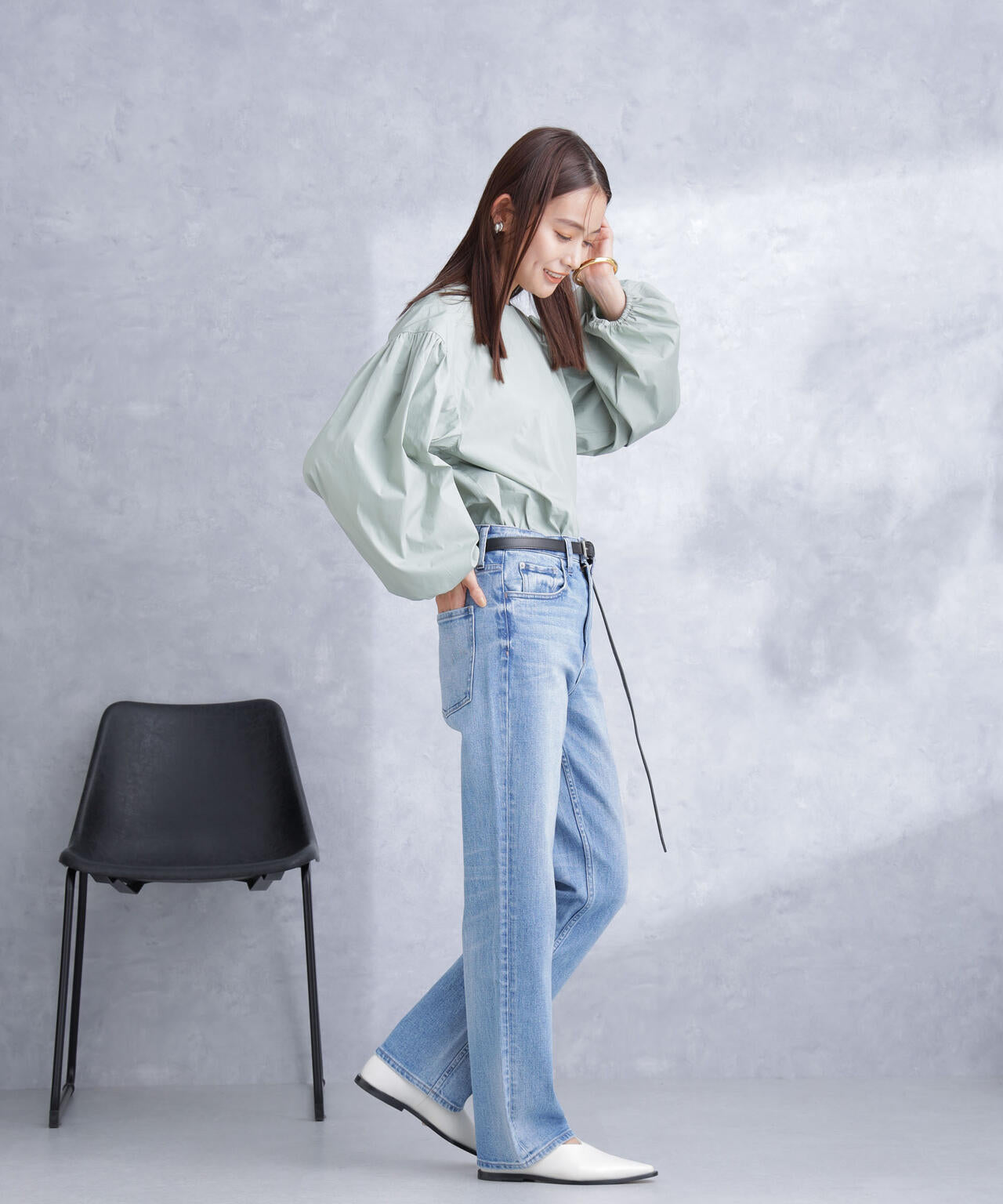 ボリュームスリーブタフタブラウス(セットアップ可) 6694120304