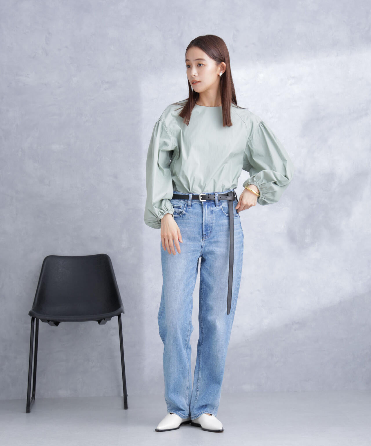 ボリュームスリーブタフタブラウス(セットアップ可) 6694120304