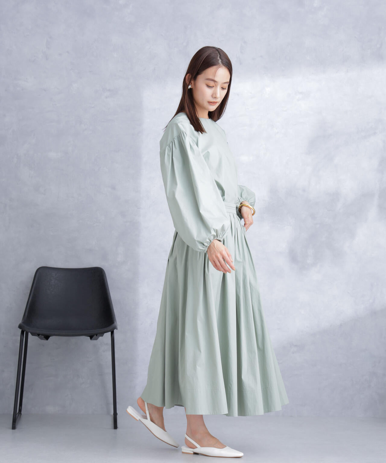 ボリュームスリーブタフタブラウス(セットアップ可) 6694120304