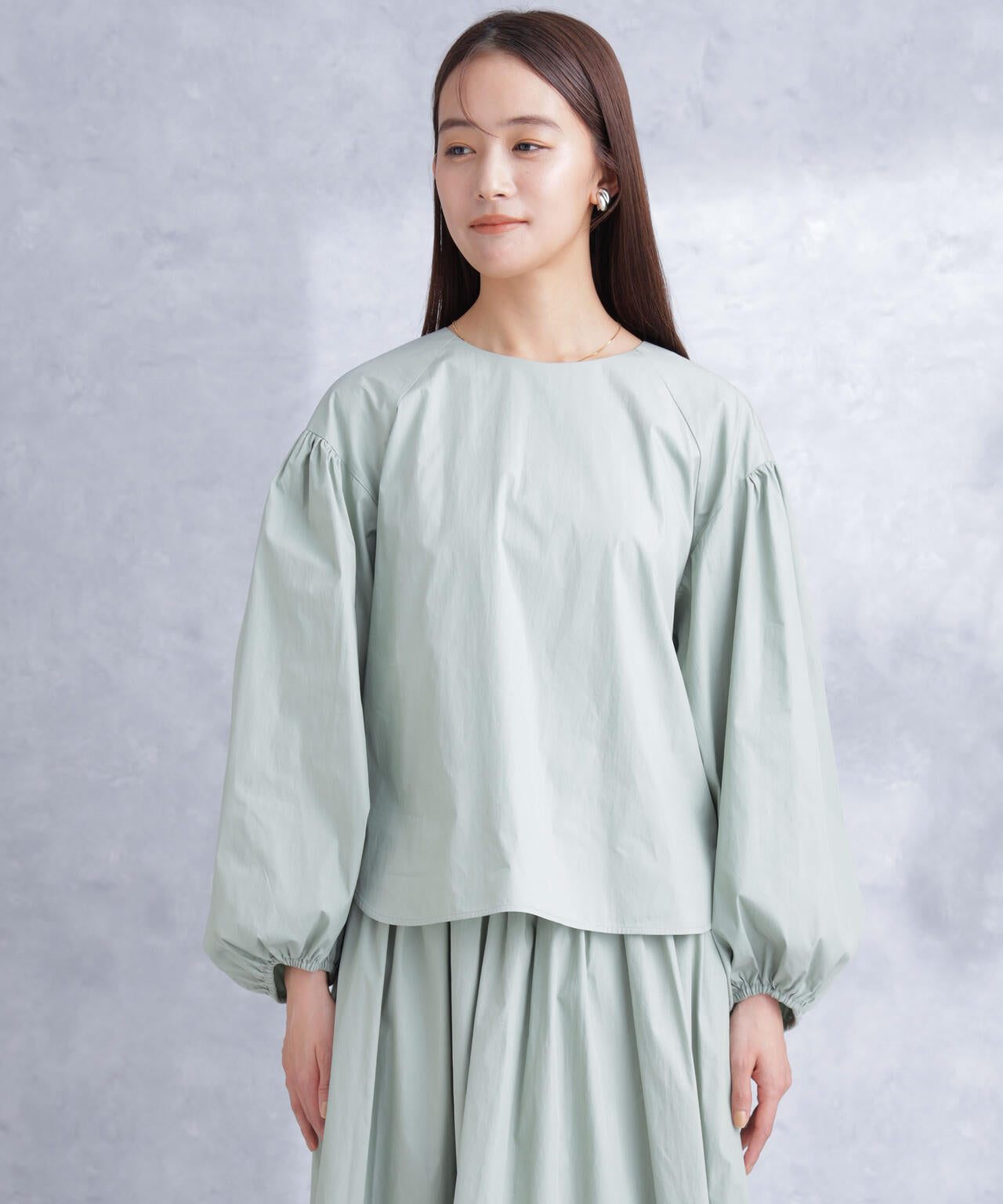 ボリュームスリーブタフタブラウス(セットアップ可) 6694120304