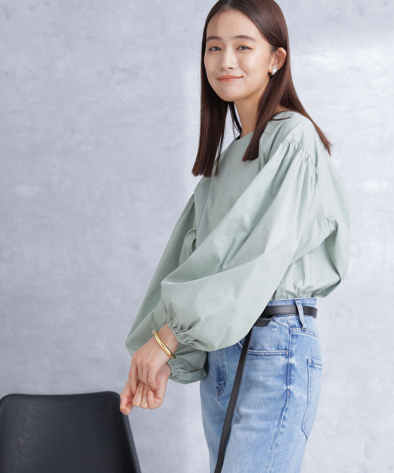 ボリュームスリーブタフタブラウス(セットアップ可) 6694120304