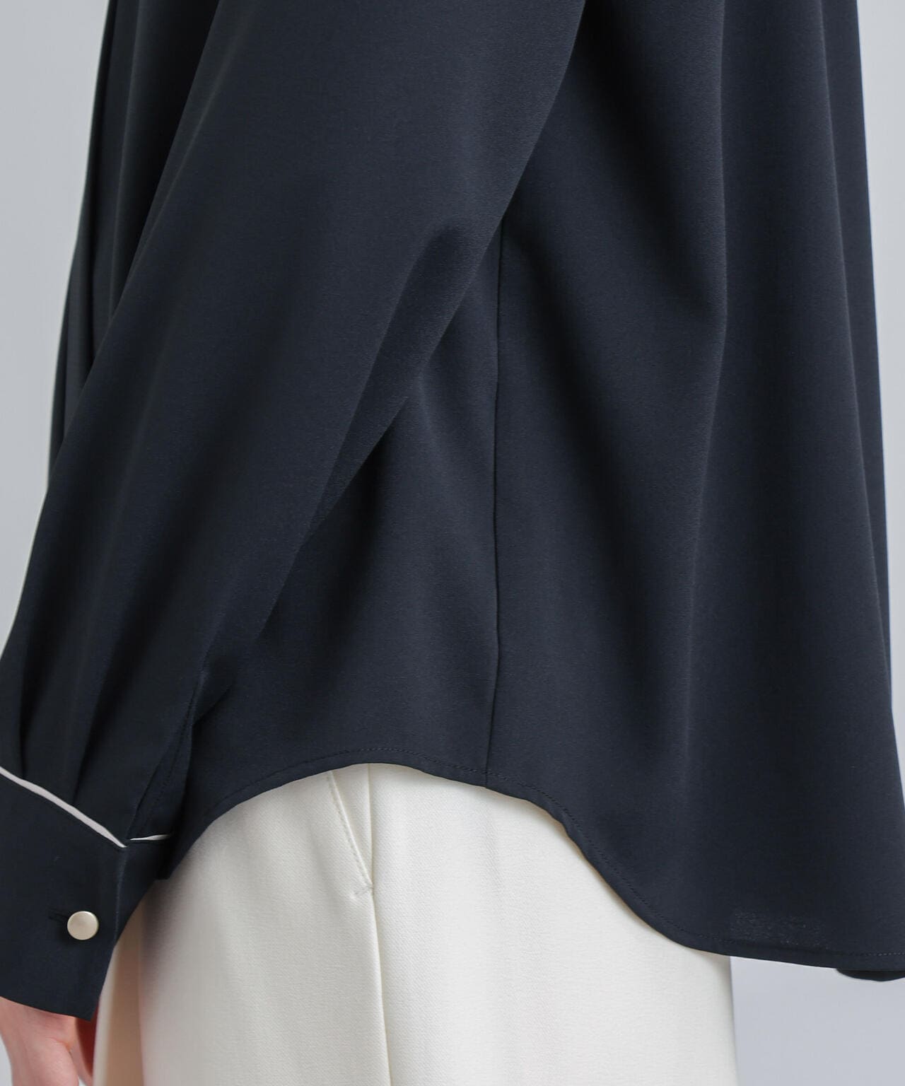 スタンドバイカラージョーゼットタックブラウス 6694120308