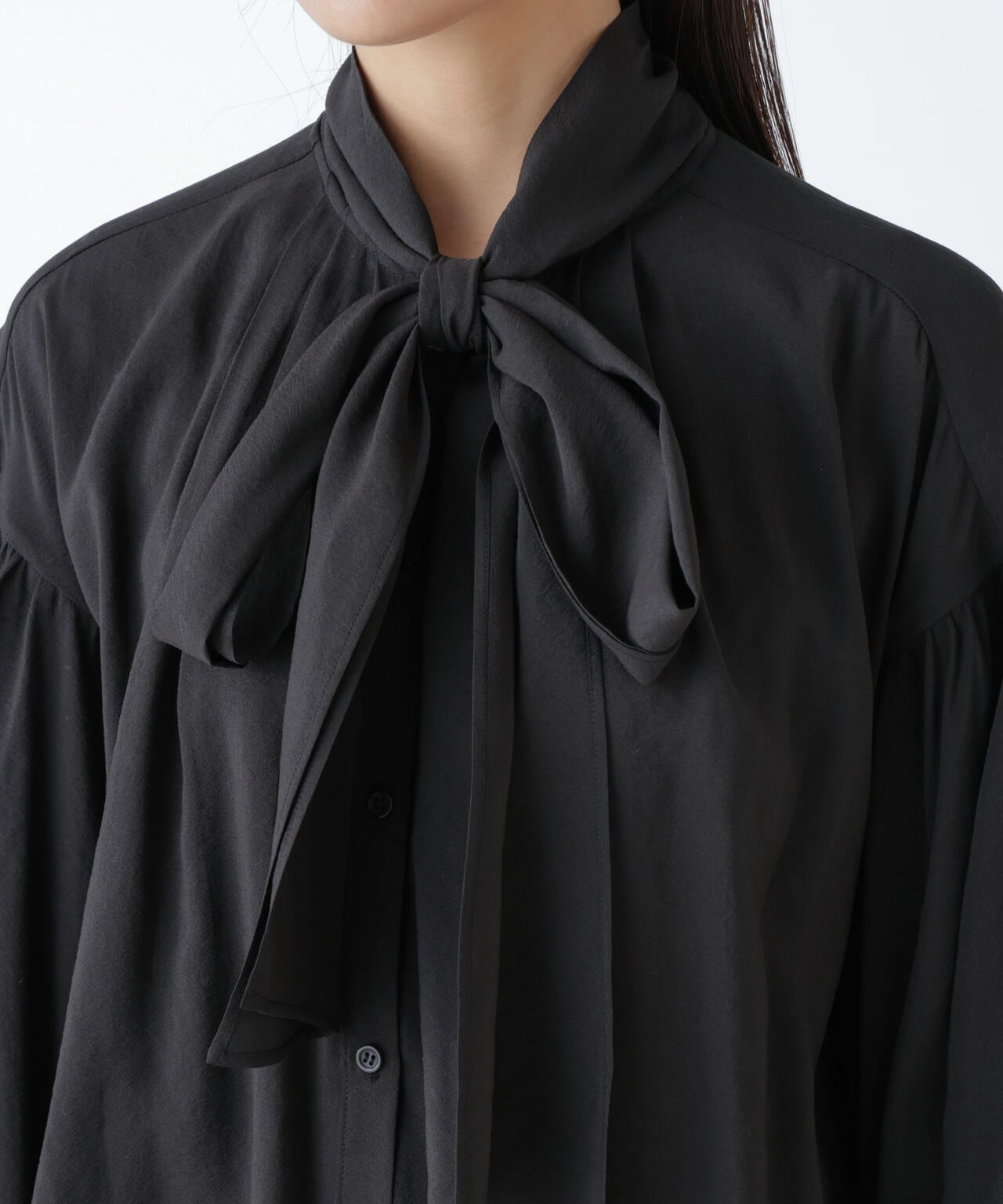 「星玲奈×NANO universe」ジョーゼットボータイブラウス 6694120316