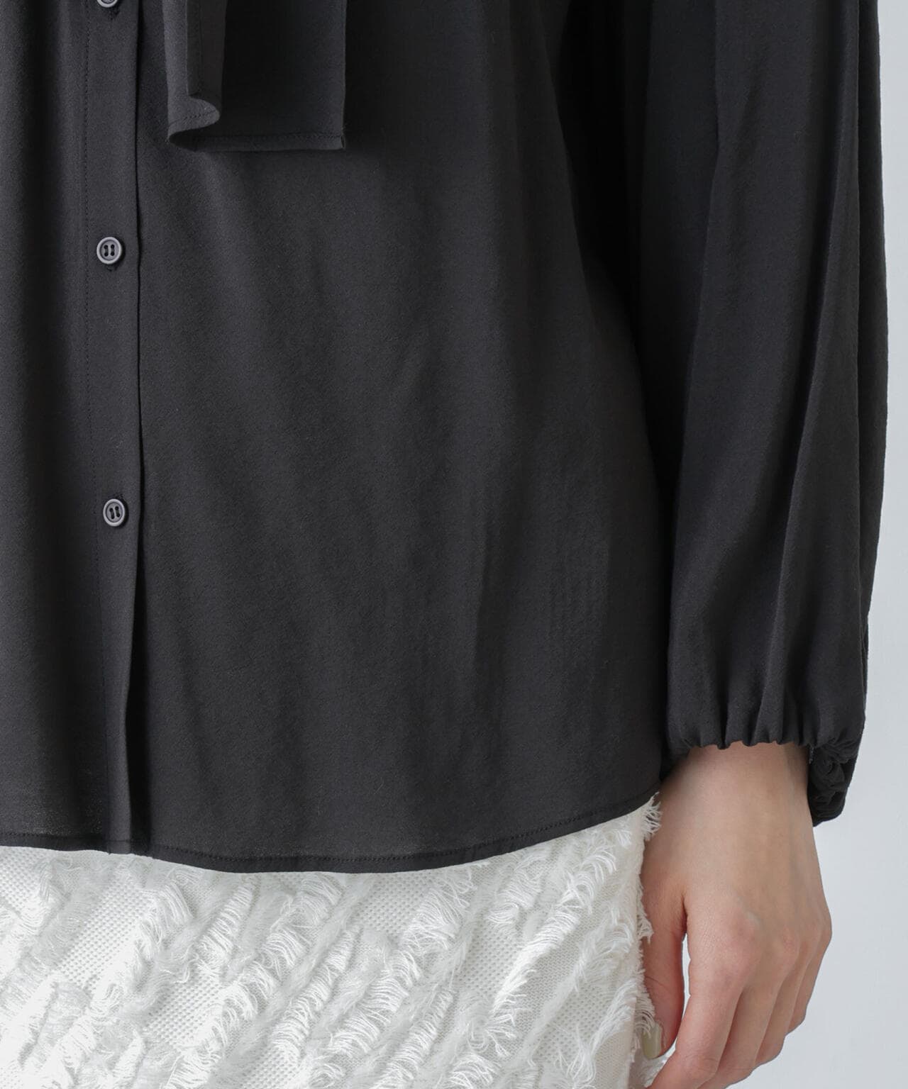 「星玲奈×NANO universe」ジョーゼットボータイブラウス 6694120316