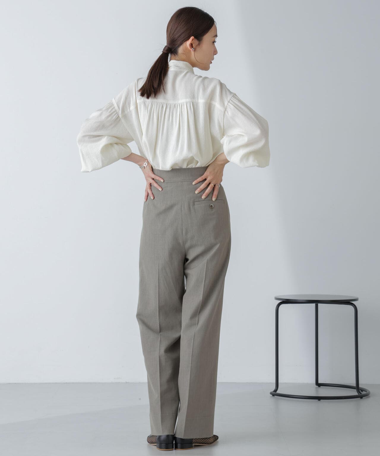 「星玲奈×NANO universe」ジョーゼットボータイブラウス 6694120316