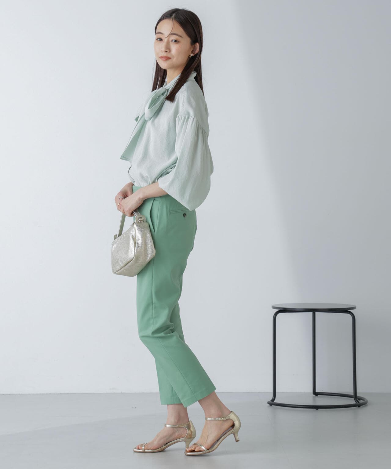 「星玲奈×NANO universe」ジョーゼットボータイブラウス 6694120316