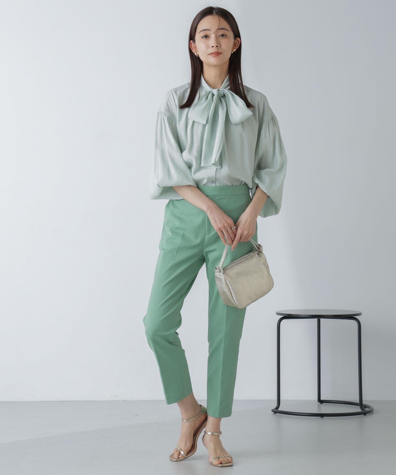 「星玲奈×NANO universe」ジョーゼットボータイブラウス 6694120316