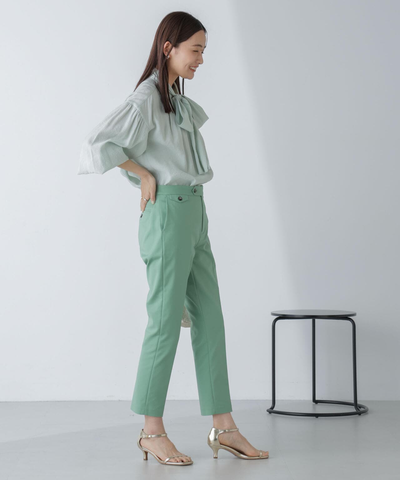 「星玲奈×NANO universe」ジョーゼットボータイブラウス 6694120316