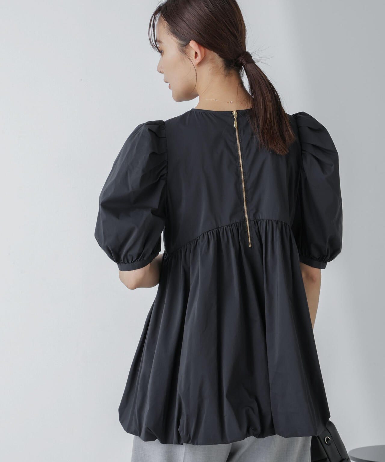 「星玲奈×NANO universe」タックスリーブバルーンブラウス 6694121303