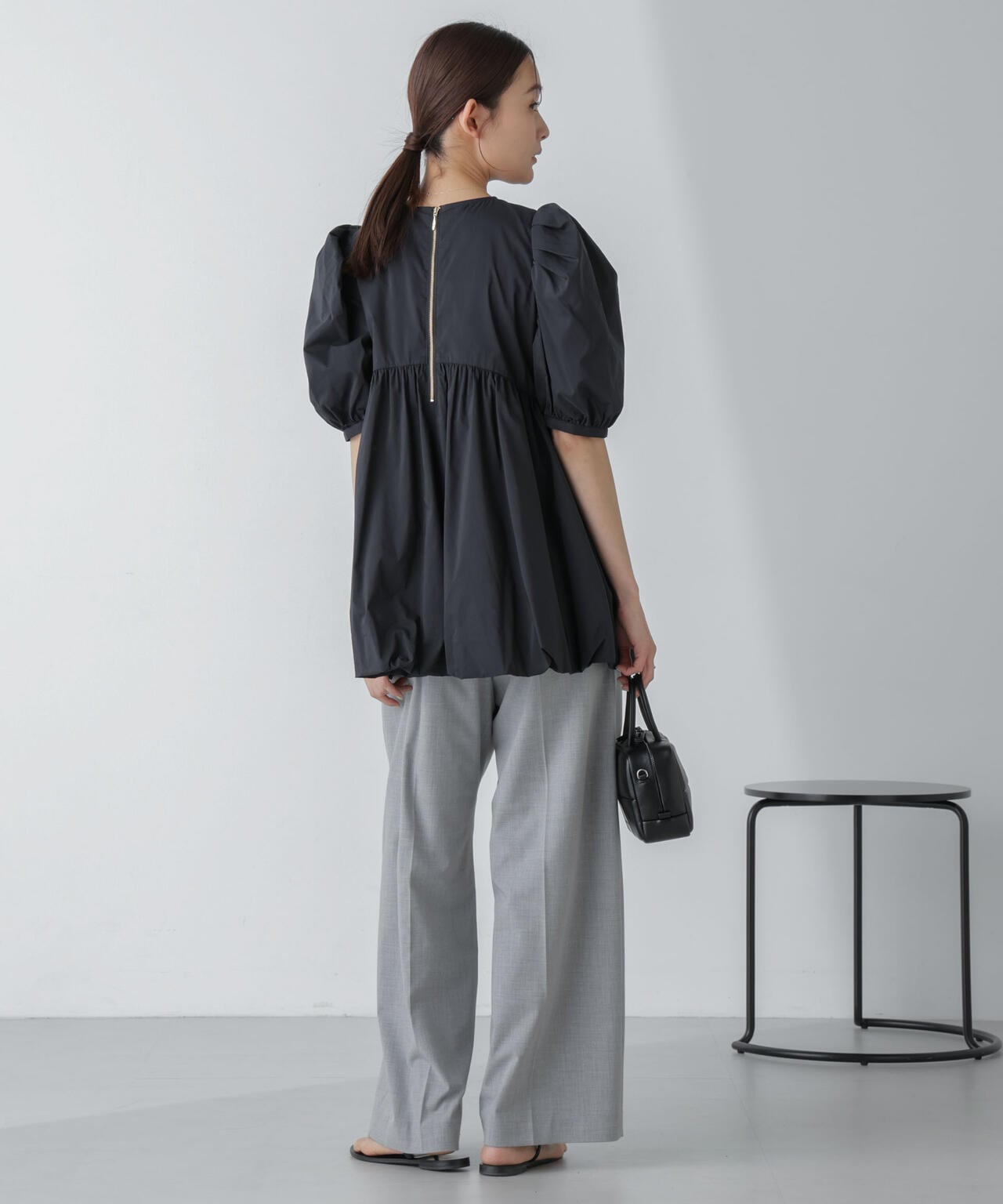 「星玲奈×NANO universe」タックスリーブバルーンブラウス 6694121303