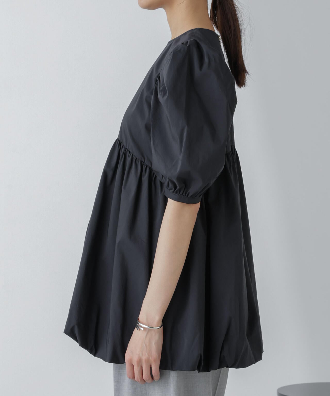 「星玲奈×NANO universe」タックスリーブバルーンブラウス 6694121303